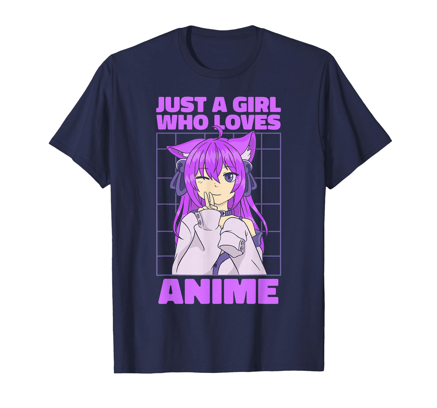 Just A Girl Who Loves Anime. Anime Girl. Anime Merch. Otaku T-Shirt