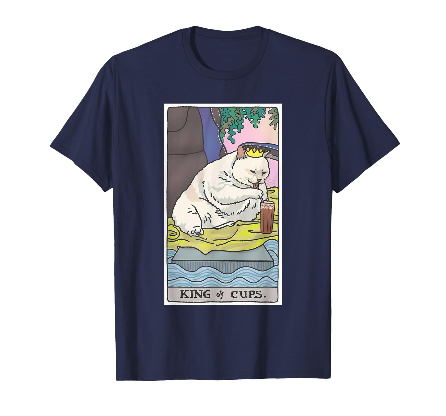 King of Cups Orange Cream Chonky Cat Sitting, Funny Cat Meme T-Shirt for Men Women