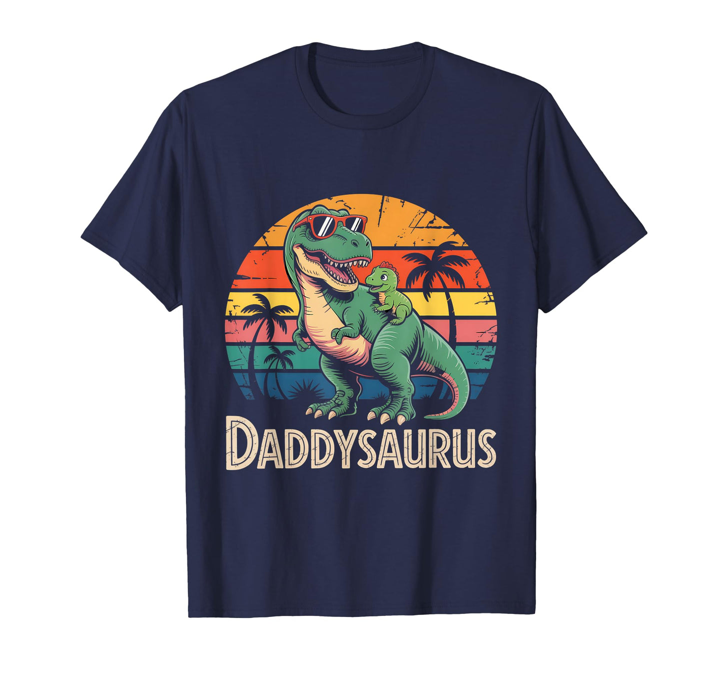 Daddysaurus Retro Dinosaur Dad Dinosaur Daddy Saurus T-Shirt