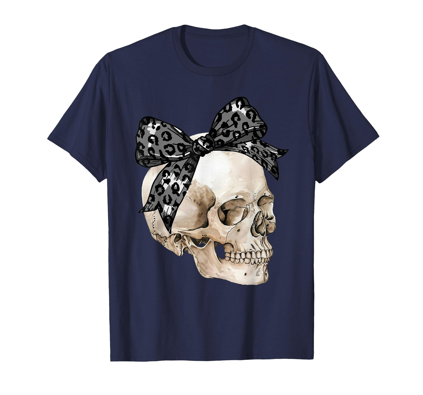 Coquette Bow Spooky Season Skeleton Skull Horror Halloween T-Shirt