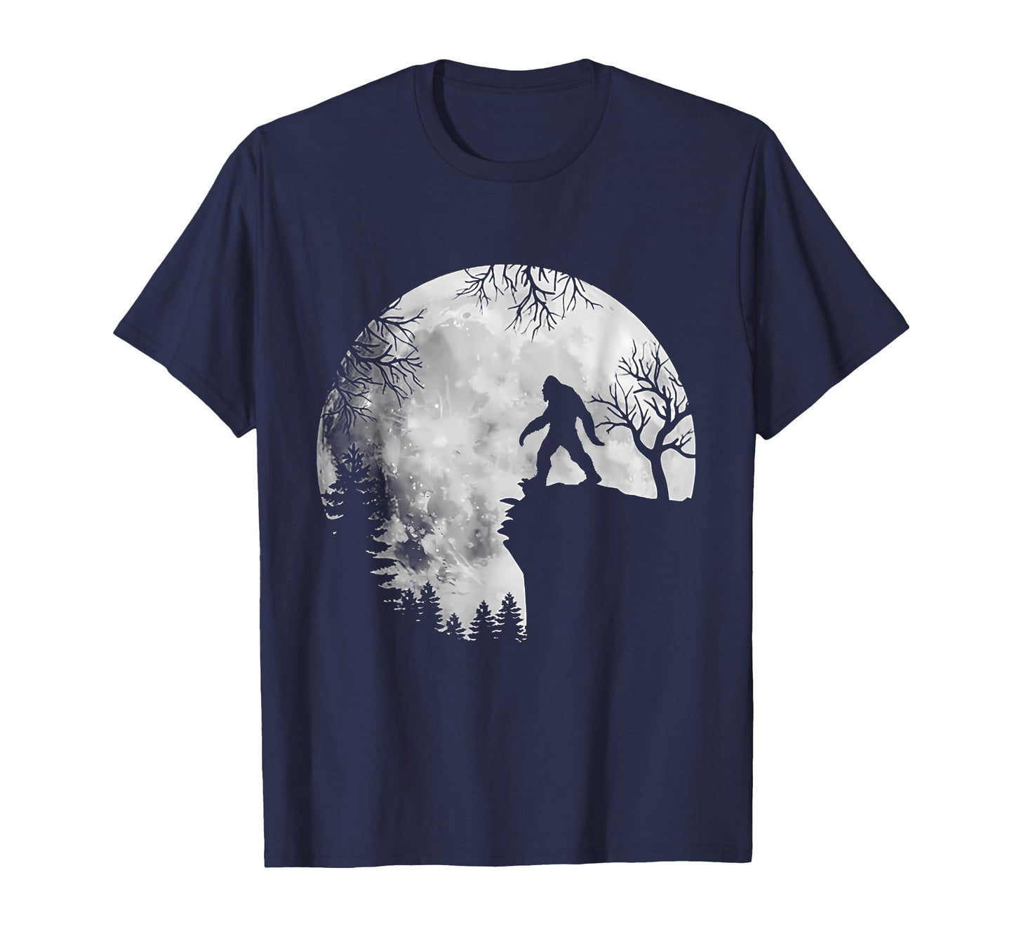 Bigfoot Sasquatch Full Moon In The Forest For Men Women Kids T-Shirt