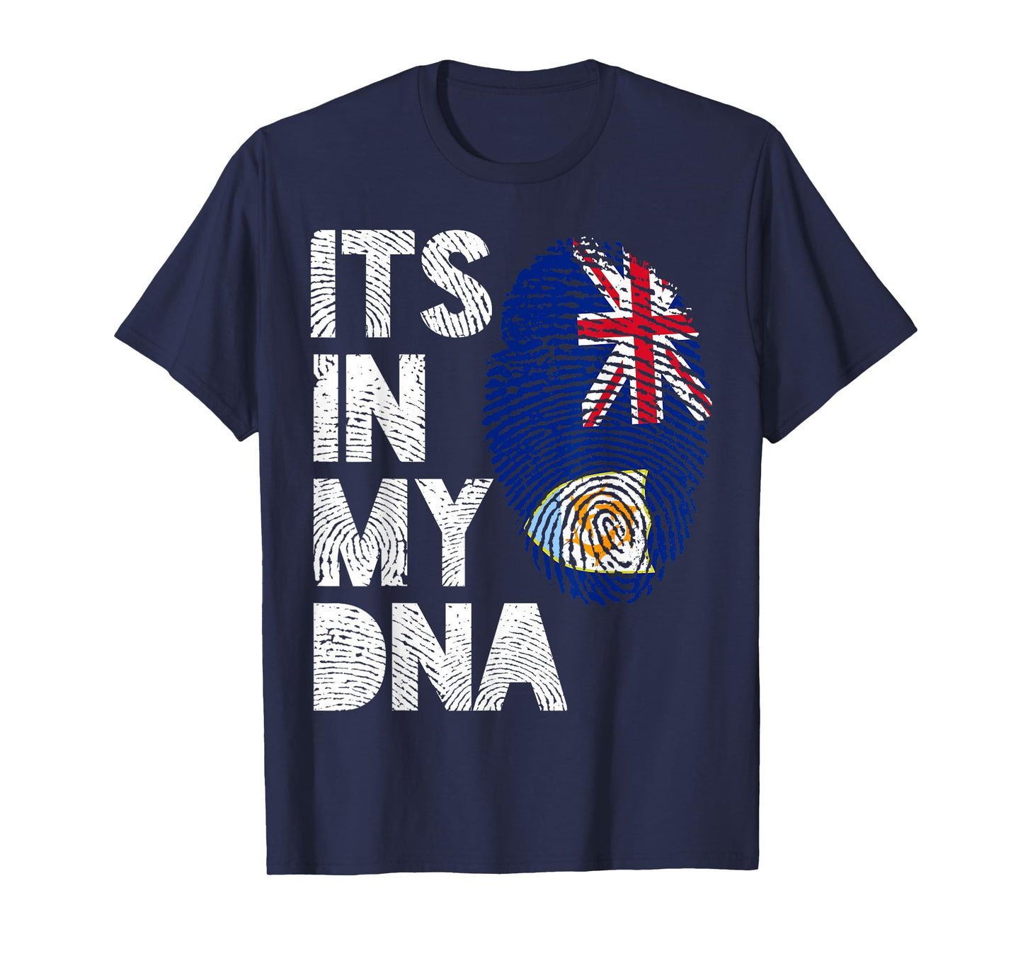 It's in my DNA Anguilla Flag Pride Fingerprint T-Shirt