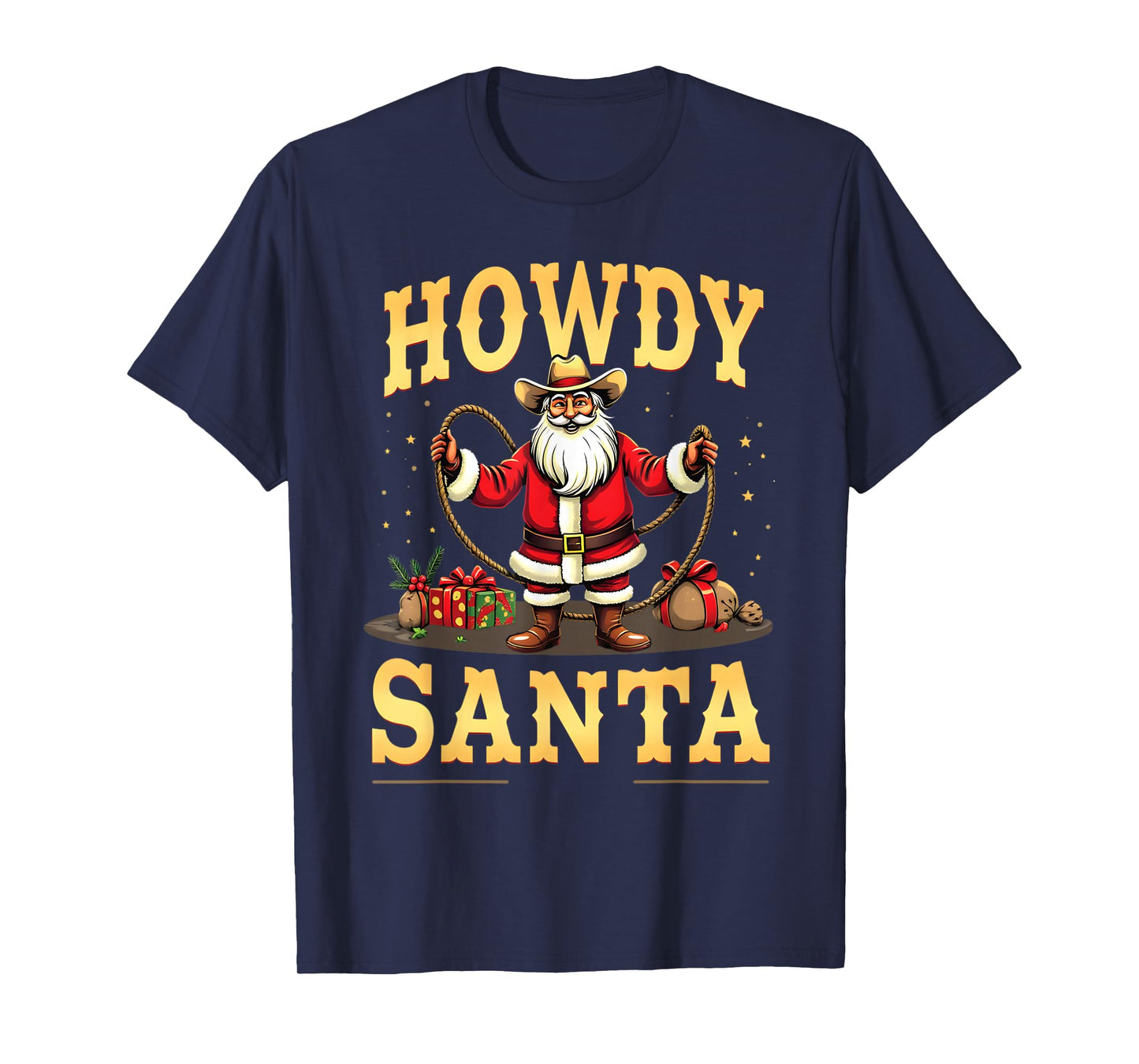 Howdy Santa Cowboy Christmas Santa Claus Joy T-Shirt