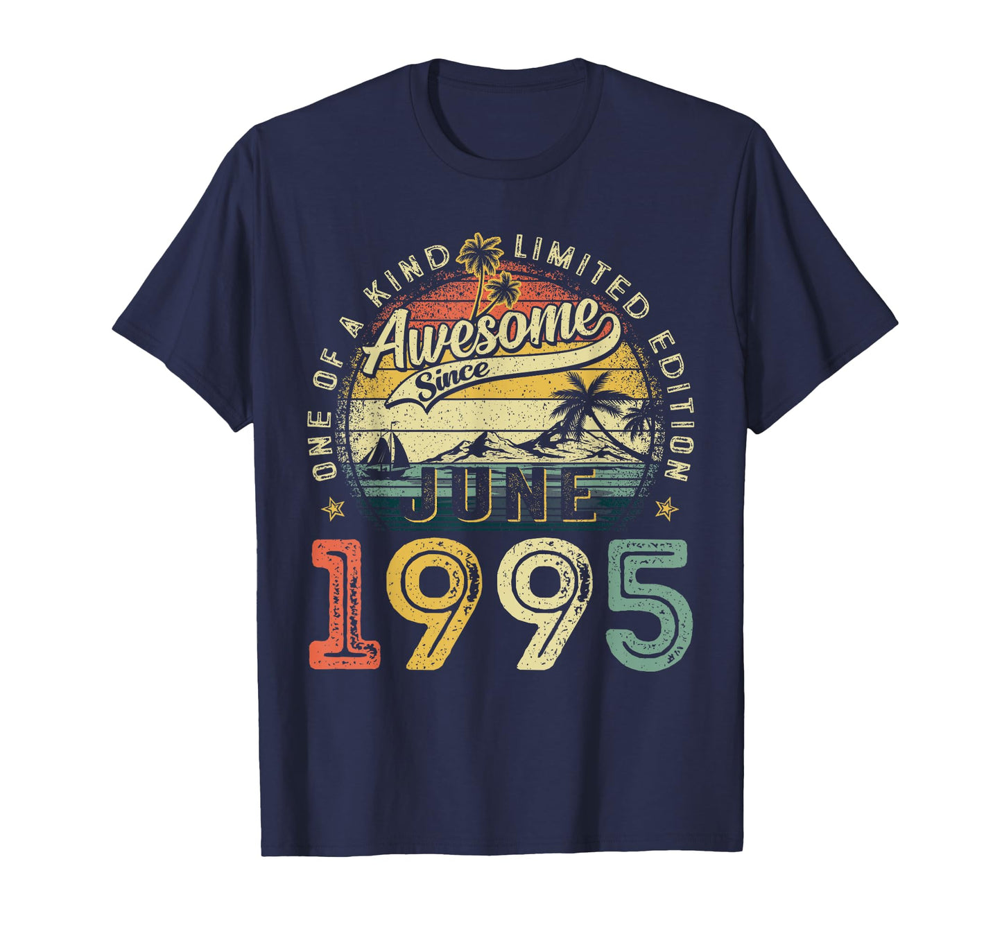 Awesome Since June 1995 Vintage Retro 30th Birthday Men Boys T-Shirt