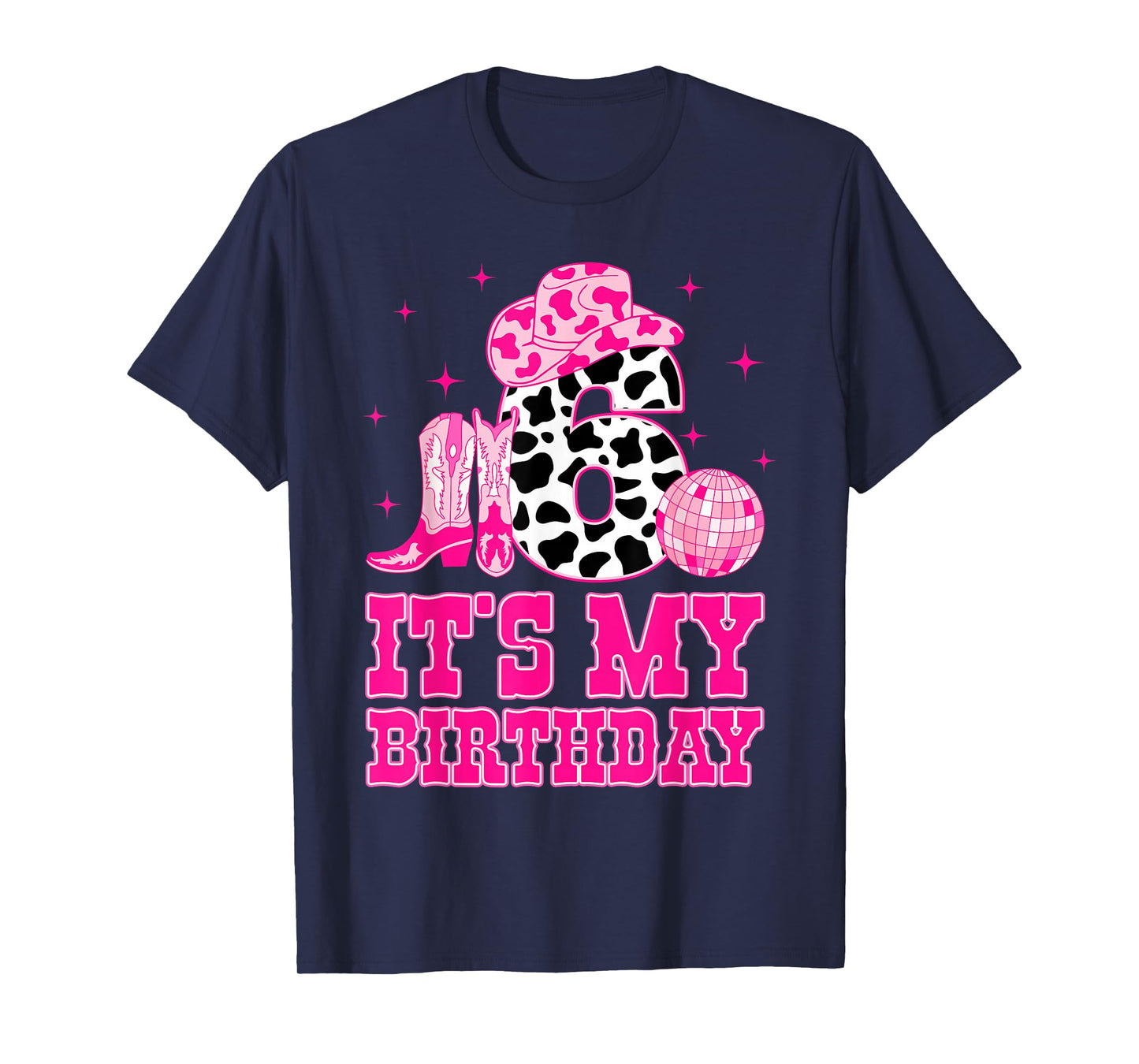 It's My 6th Birthday Cowgirl 6 Years Old Western Kids Girls T-Shirt