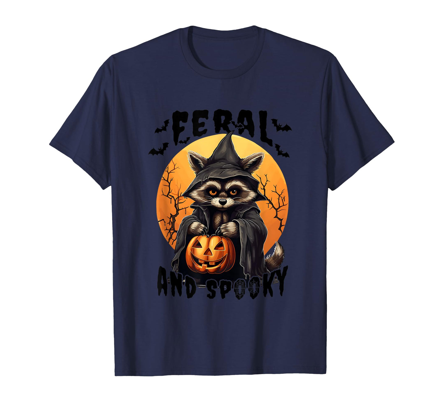 Funny Feral and Spooky Cute Raccoon Halloween For Women Men T-Shirt
