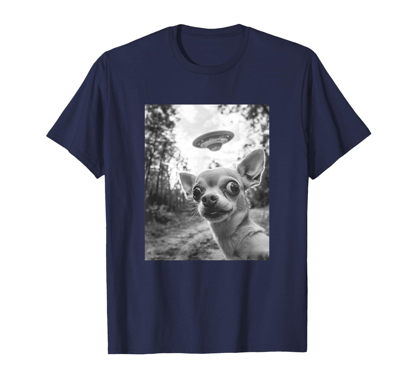 Chihuahua UFO Meme - Funny Chihuahua Selfie with UFO T-Shirt