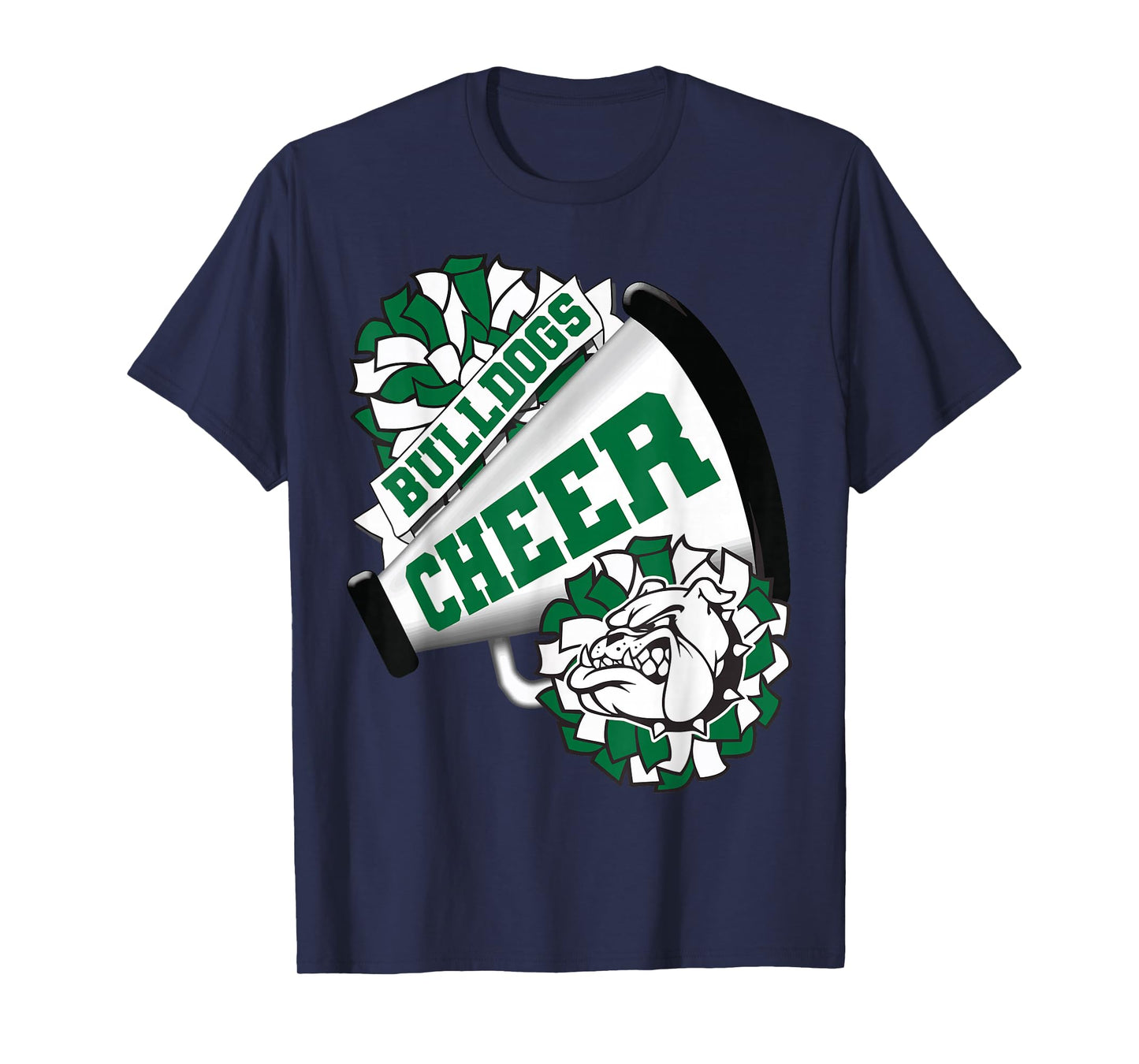 Bulldogs Cheerleading Back to School Cheer Team Spirit Green T-Shirt