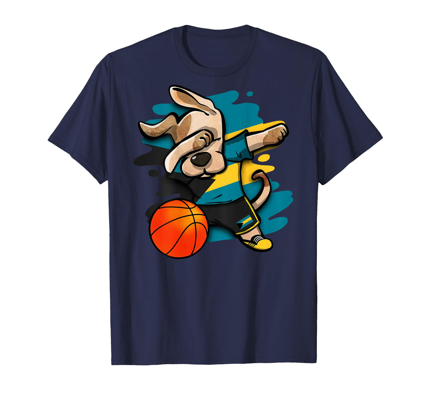 Dabbing Dog Bahamas Basketball Fans Jersey Bahamian Sports T-Shirt for Men Women Kids