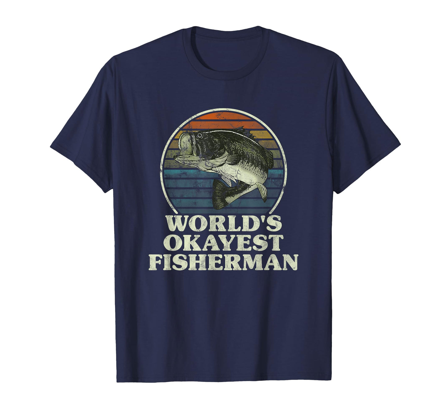 World's Okayest Fisherman Funny Novelty Fishing Gift T-Shirt