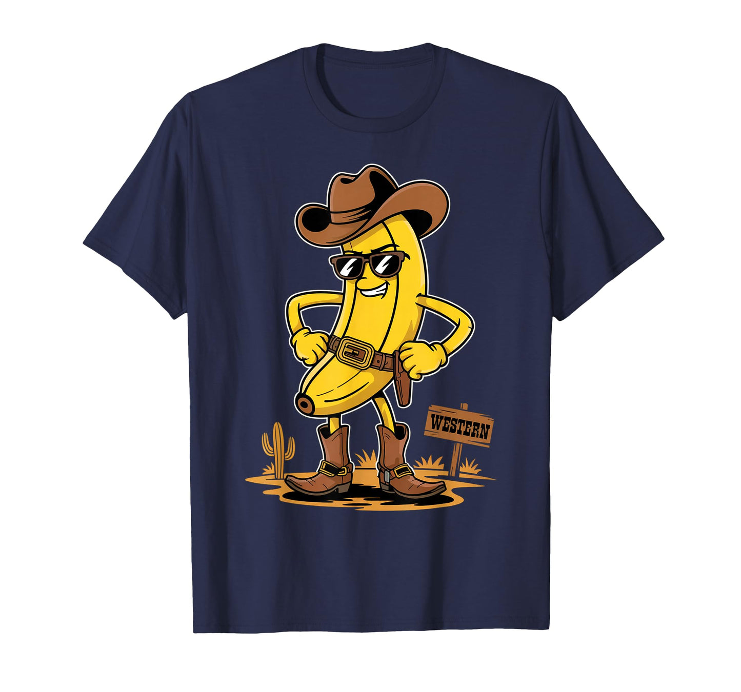 Banana Cowboy Funny Western Country Novelty Banana T-Shirt
