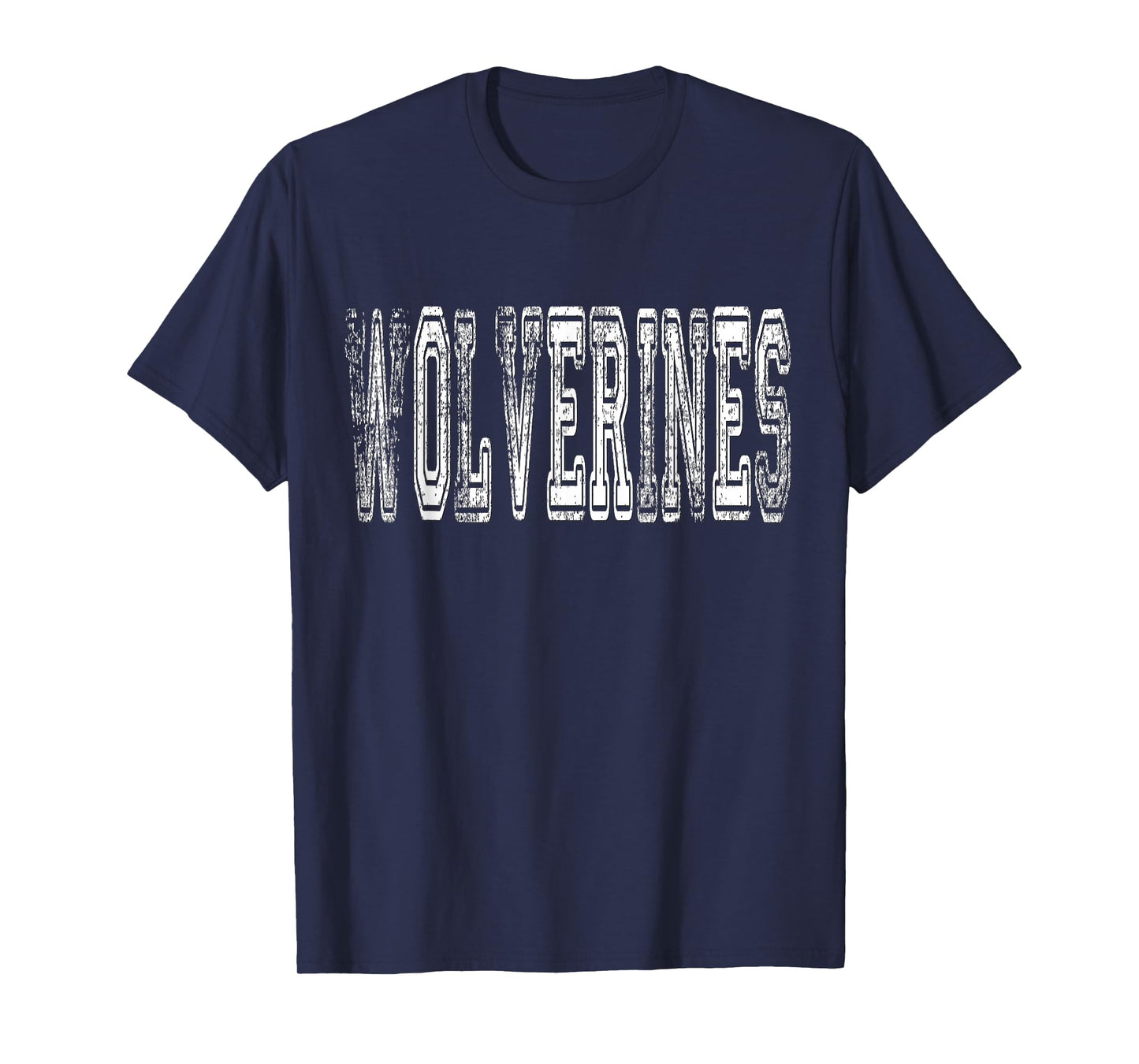 Wolverines Mascot Distressed Vintage School Sports Name Fans T-Shirt