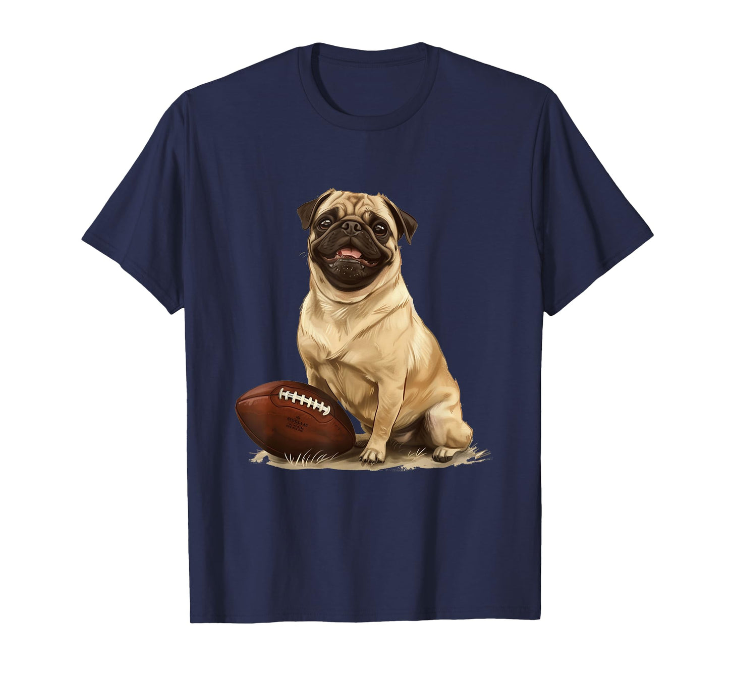 Pug Puppy Dog Football Sports Team Animal T-Shirt