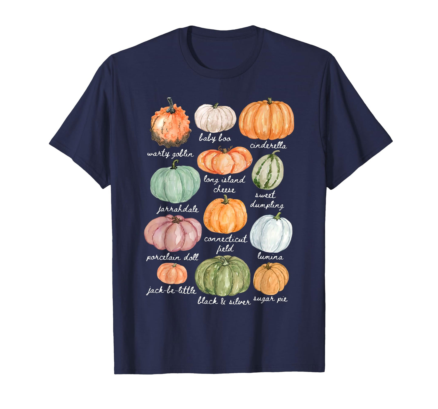 Type Of Pumpkin Fall Autumn Farmer Aesthetic Women's Graphic T-Shirt