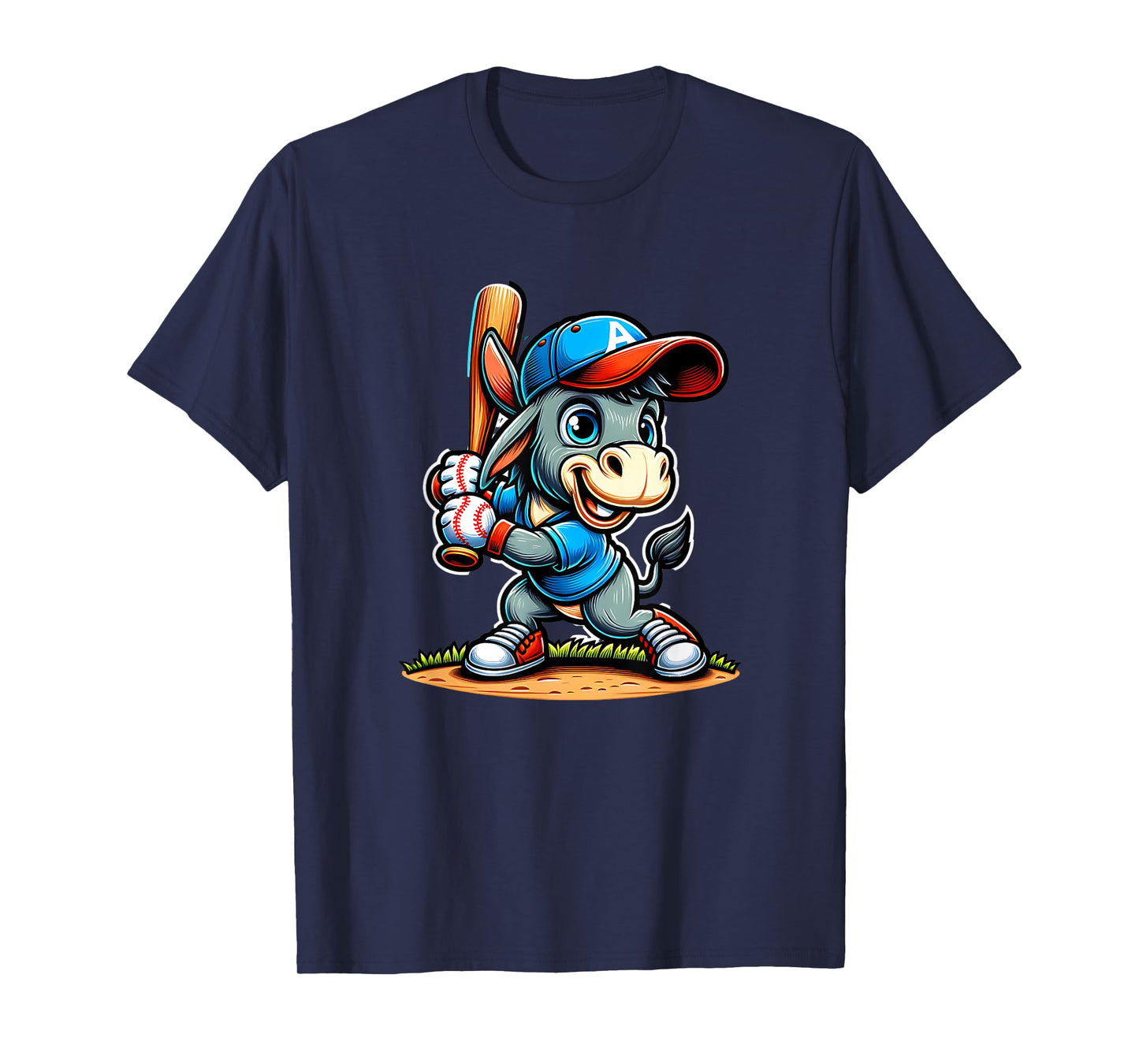 Funny Baseball Donkey Player Humor Design For Sports Lovers T-Shirt