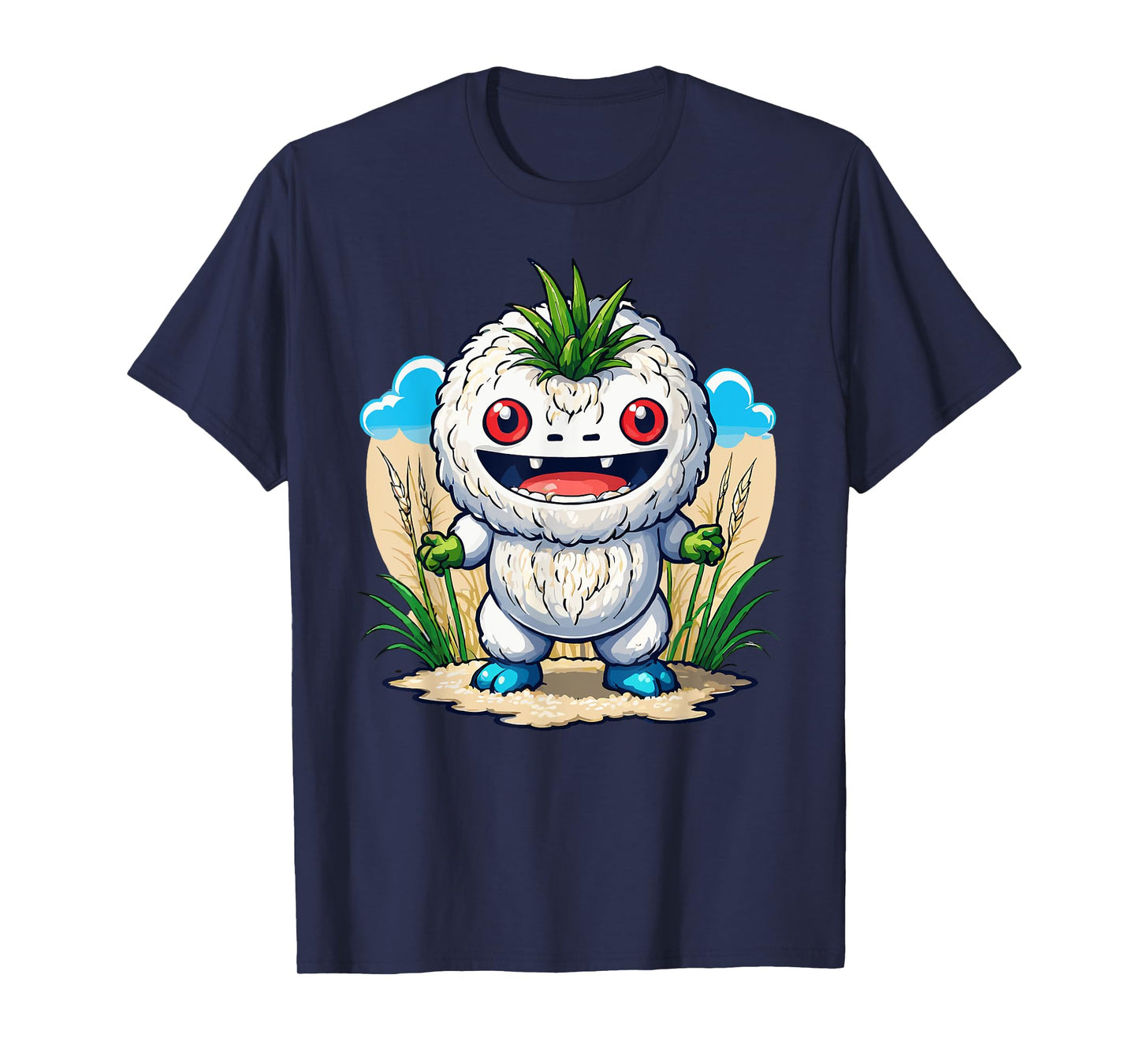 Japanese Food Anime Kawaii Rice Monster T-Shirt