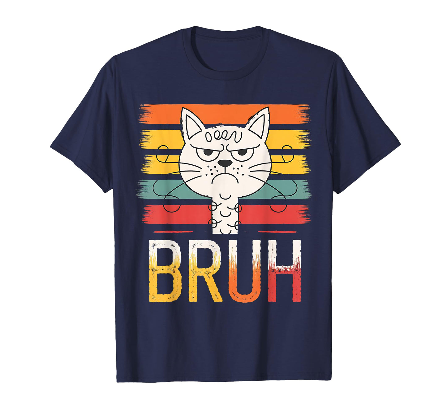 Funny Cat Bruh For Men Women Teens Cat Meme Graphic T-Shirt