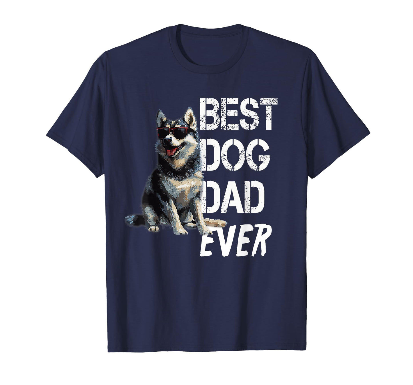 Mens Husky Dog Lover Vintage Best Husky Dad Father's Day T-Shirt