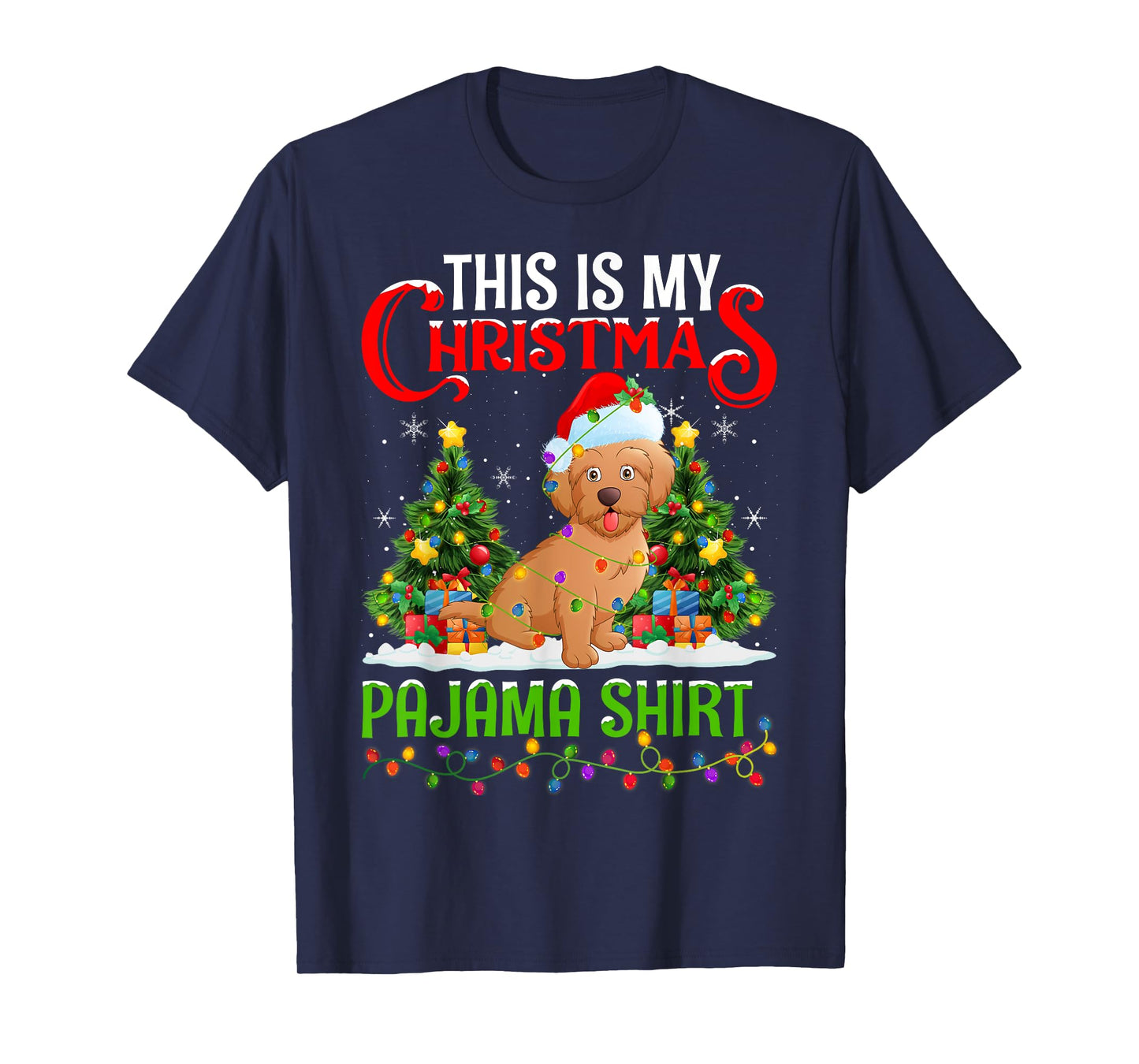 Maltipoo Dog Xmas Lights This Is My Christmas Pajama T-Shirt