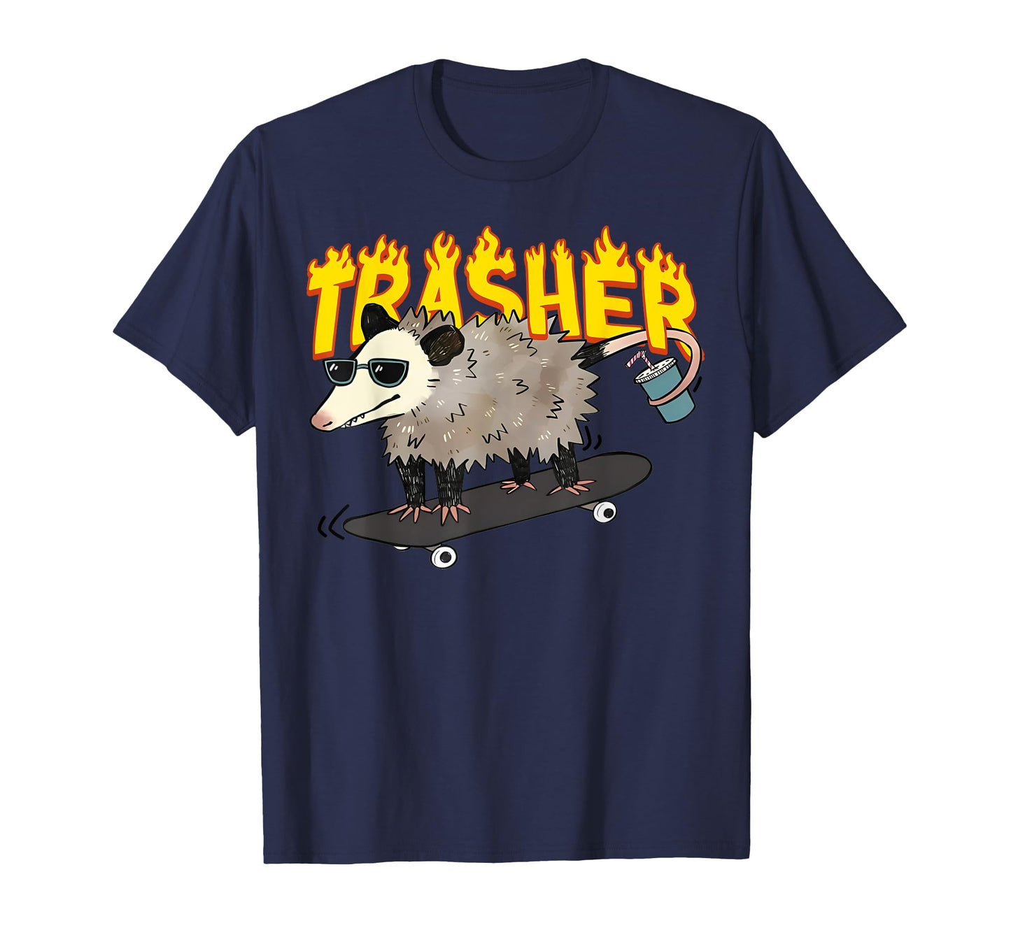 Opossum Skateboard Funny Trasher Possum Skater Men Women Kid T-Shirt