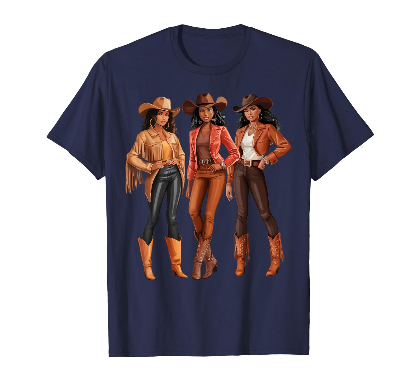 Black African American Cowgirl Western Country Texas Rodeo T-Shirt