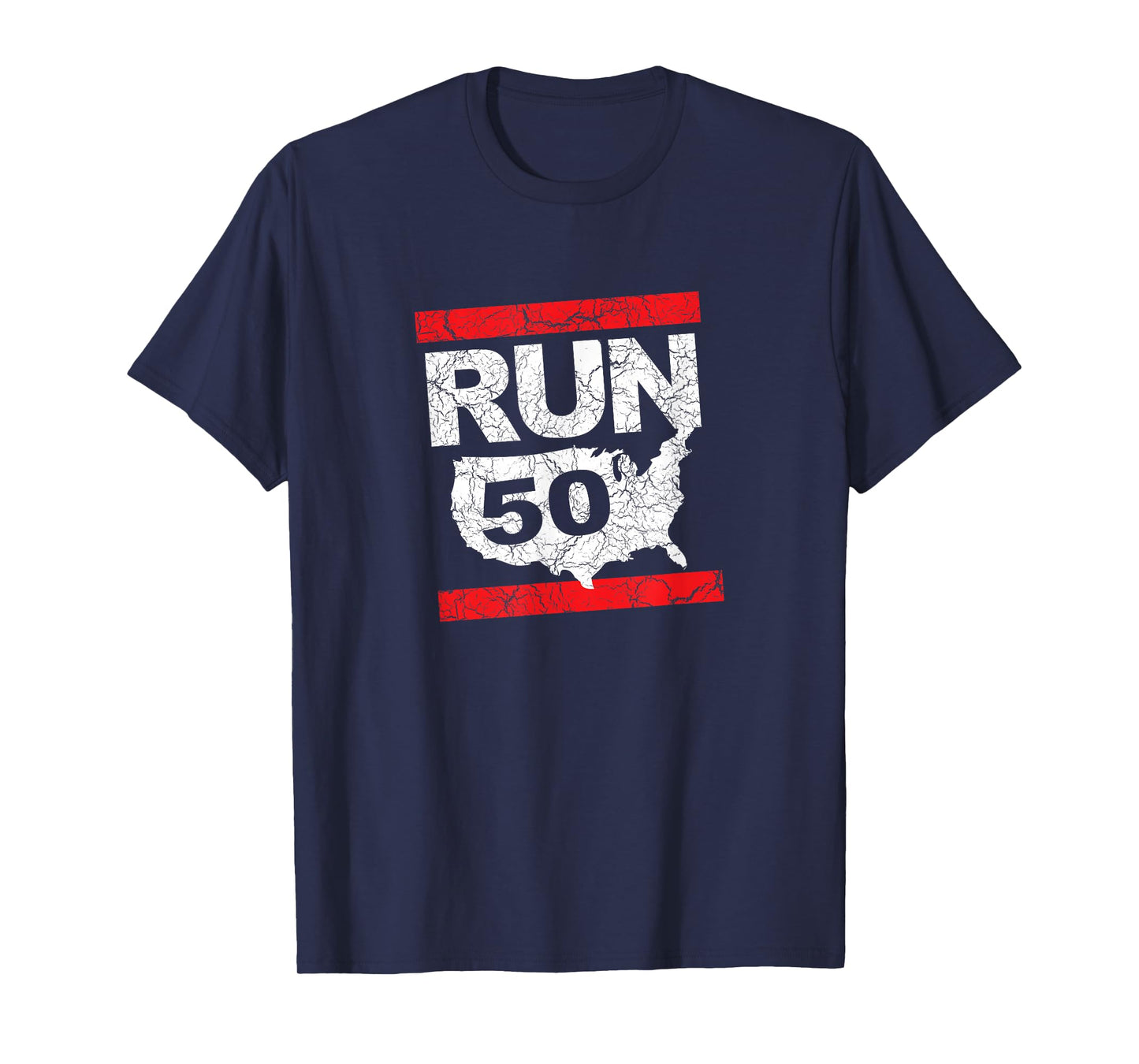 RUN 50 States Marathon Fanatic Runner Running Inspired T-Shirt
