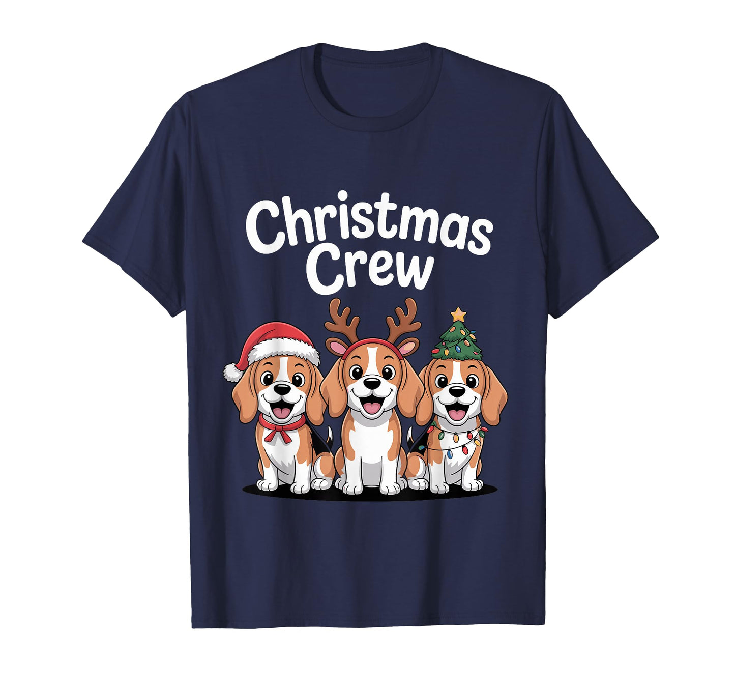 Christmas Crew Xmas Puppy Dog Hound Funny Christmas Beagle T-Shirt