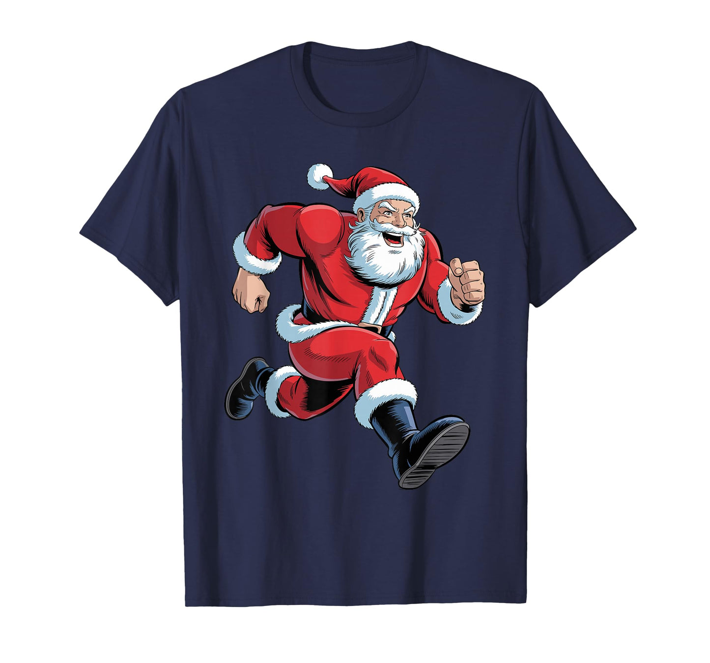 Santa Running Funny Christmas Cross Country XC Runner Pajama T-Shirt