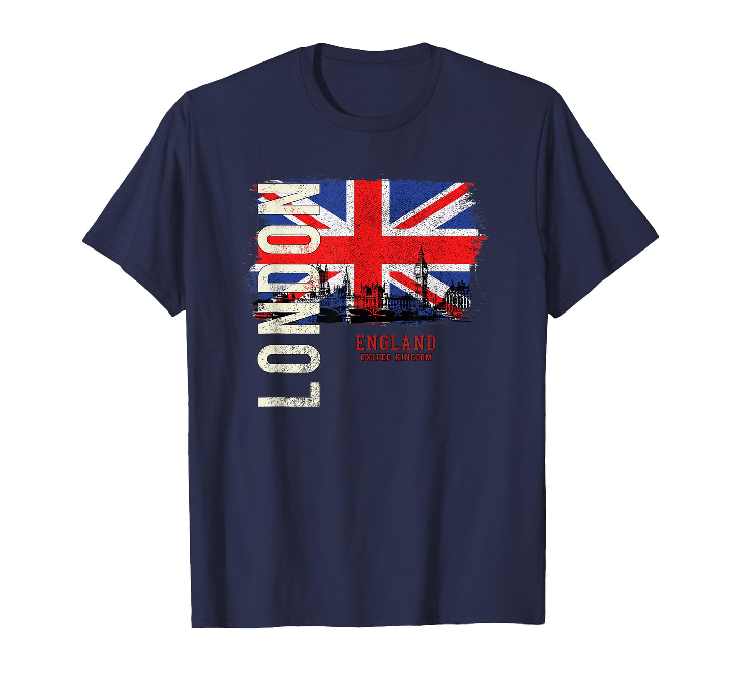 City Country Flag Banner Skyline Panorama London England Great Britain Europe T-Shirt