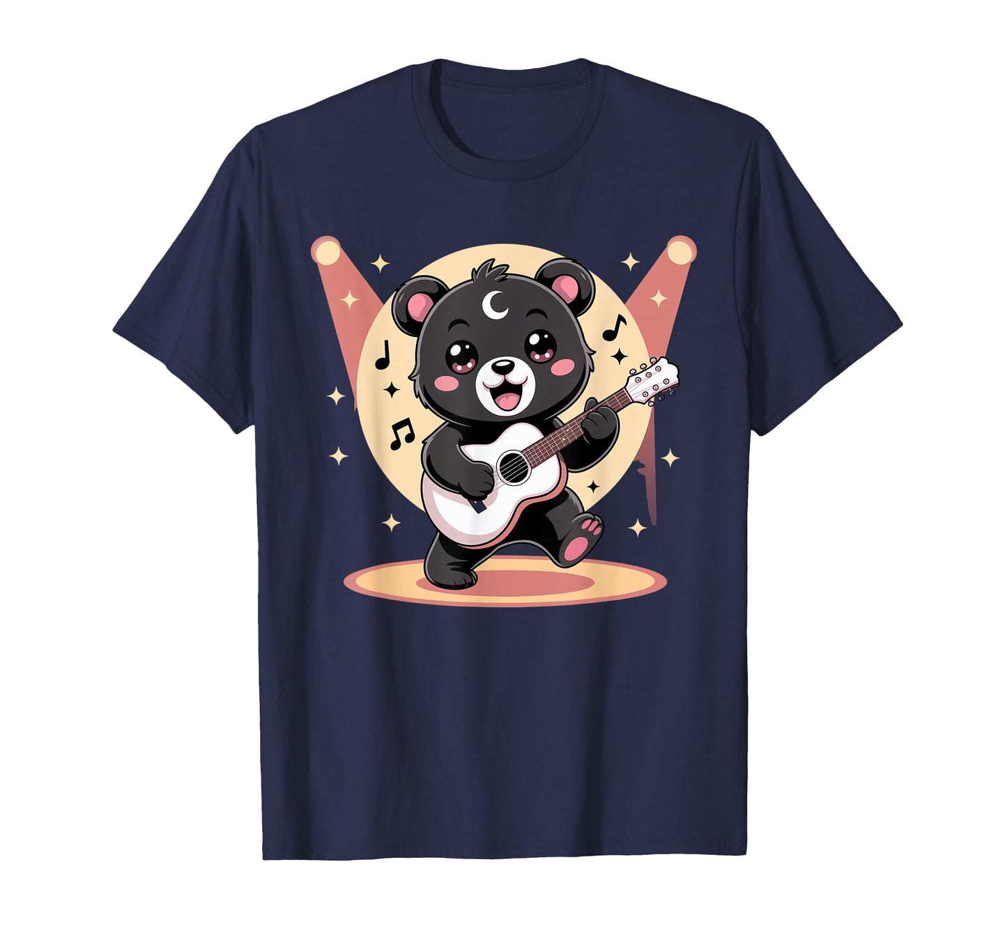 Bear Guitar Rock and Roll Kawaii Goth Girl Clothes Pink Goth T-Shirt