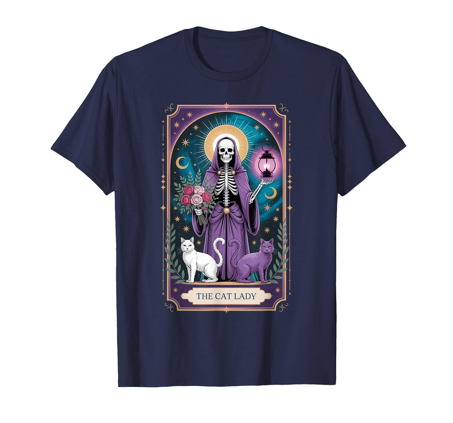 The Cat Lady Tarot Card Cat Lover Mom Gothic Funny Gift T-Shirt