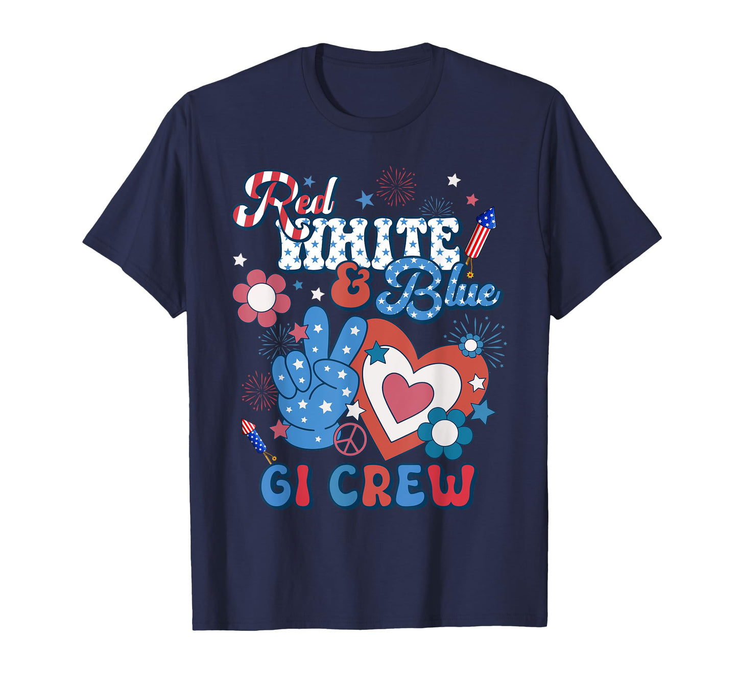Red White & Blue GI Crew Endoscopy RN Nurse 4th Of July Women Men T-Shirt