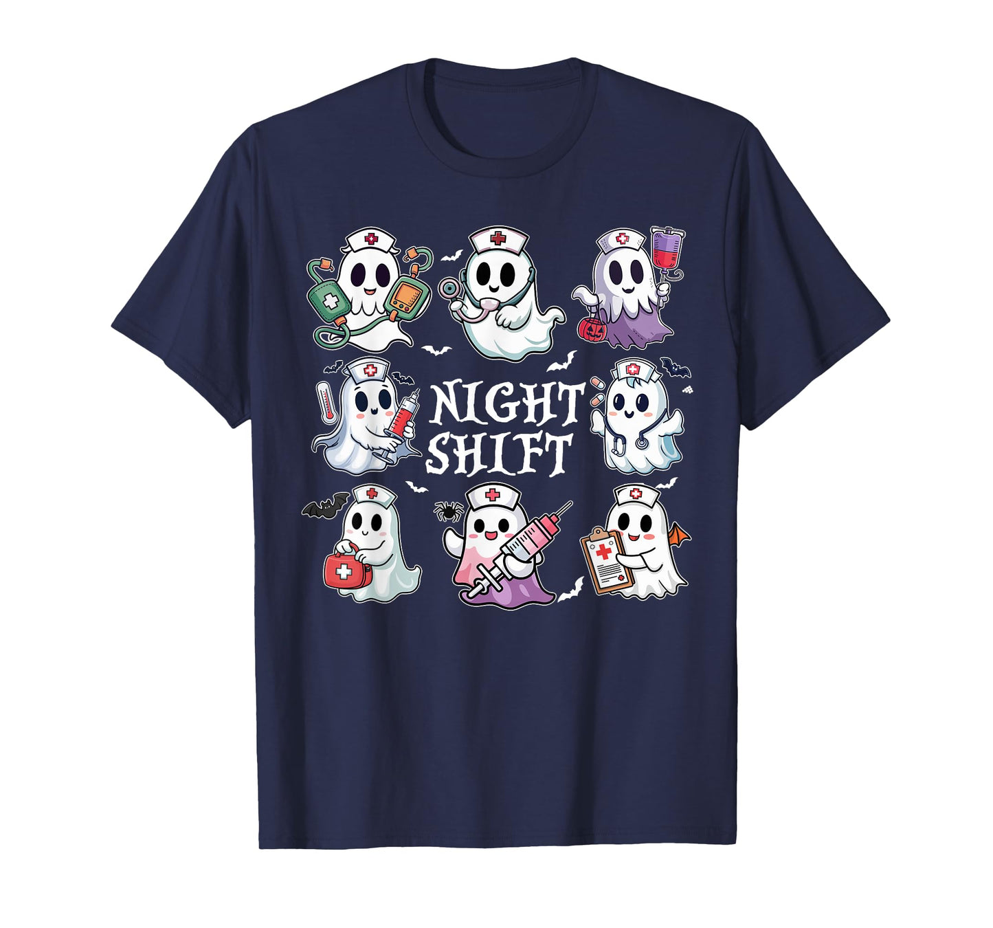 Funny Nurse Ghost Night Shift Halloween Nursing T-Shirt