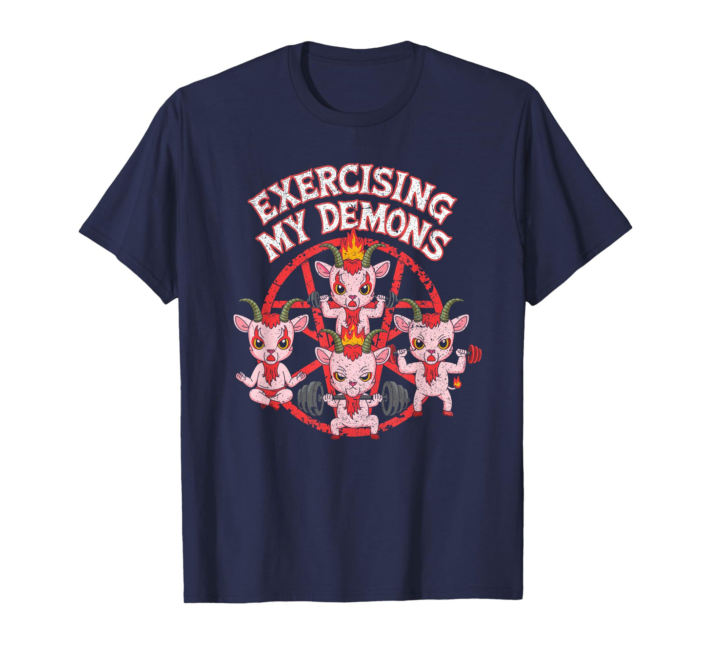 Exercising My Demons Funny Gym Workout Demon T-Shirt
