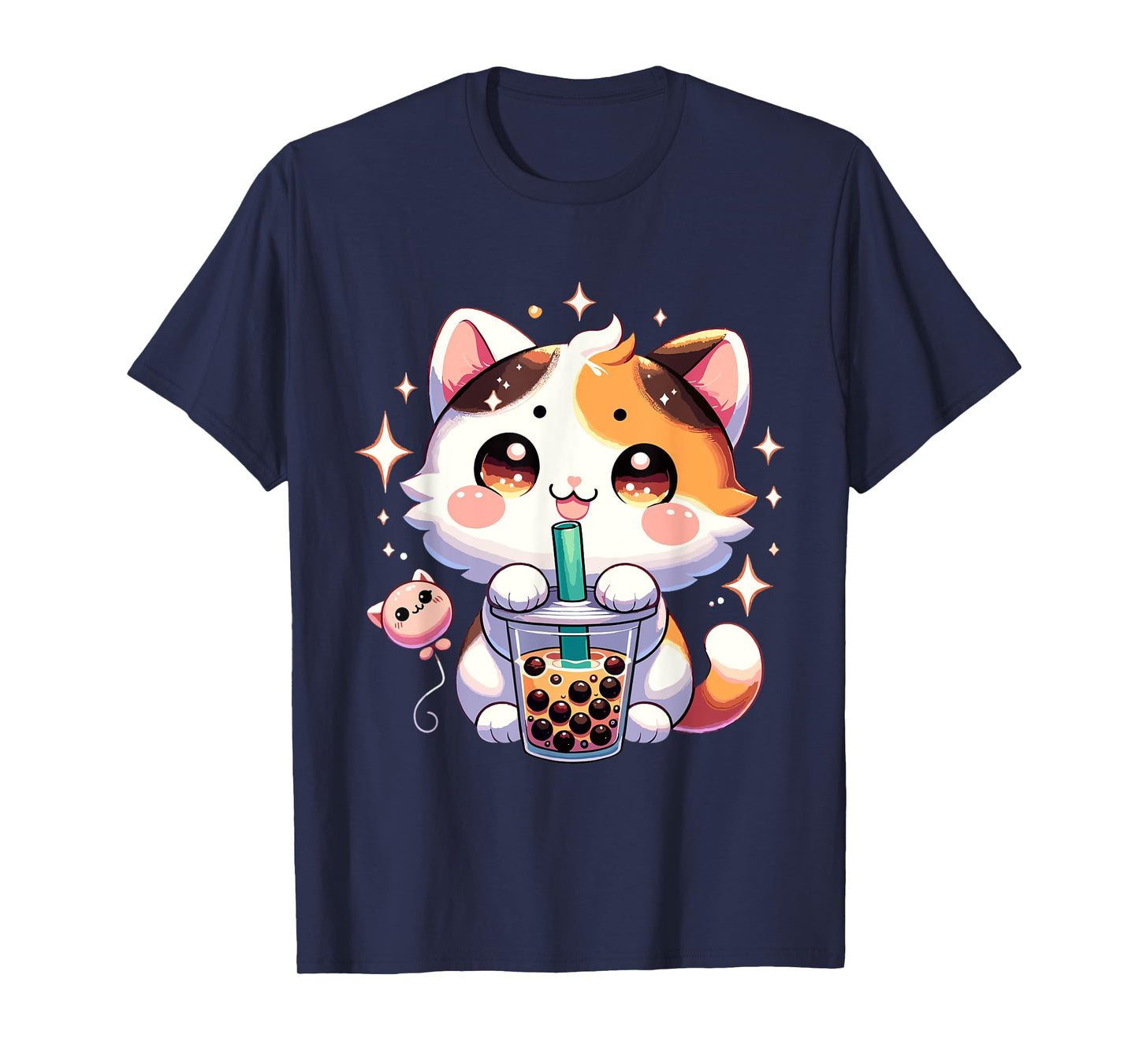Cat Boba Japanese Kawaii Anime Kitty Bubble Tea Neko Teen T-Shirt