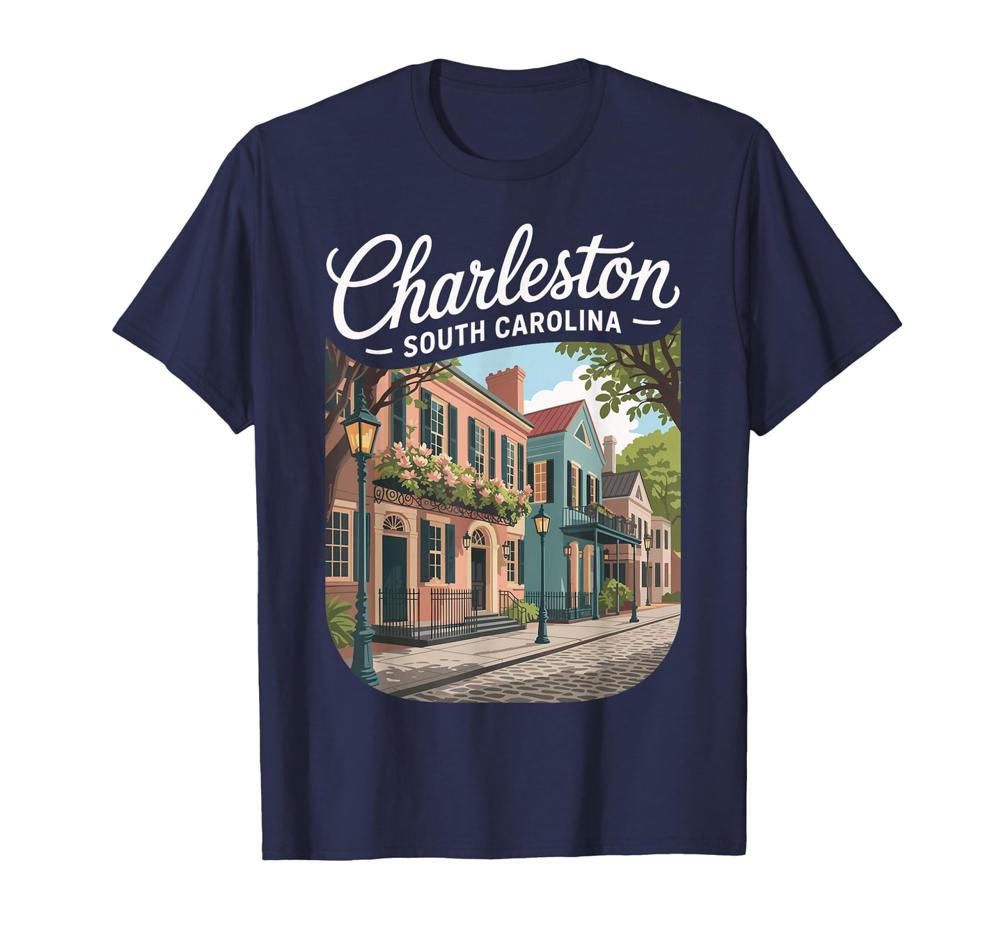 Charleston South Carolina pastel homes harbor Charleston T-Shirt