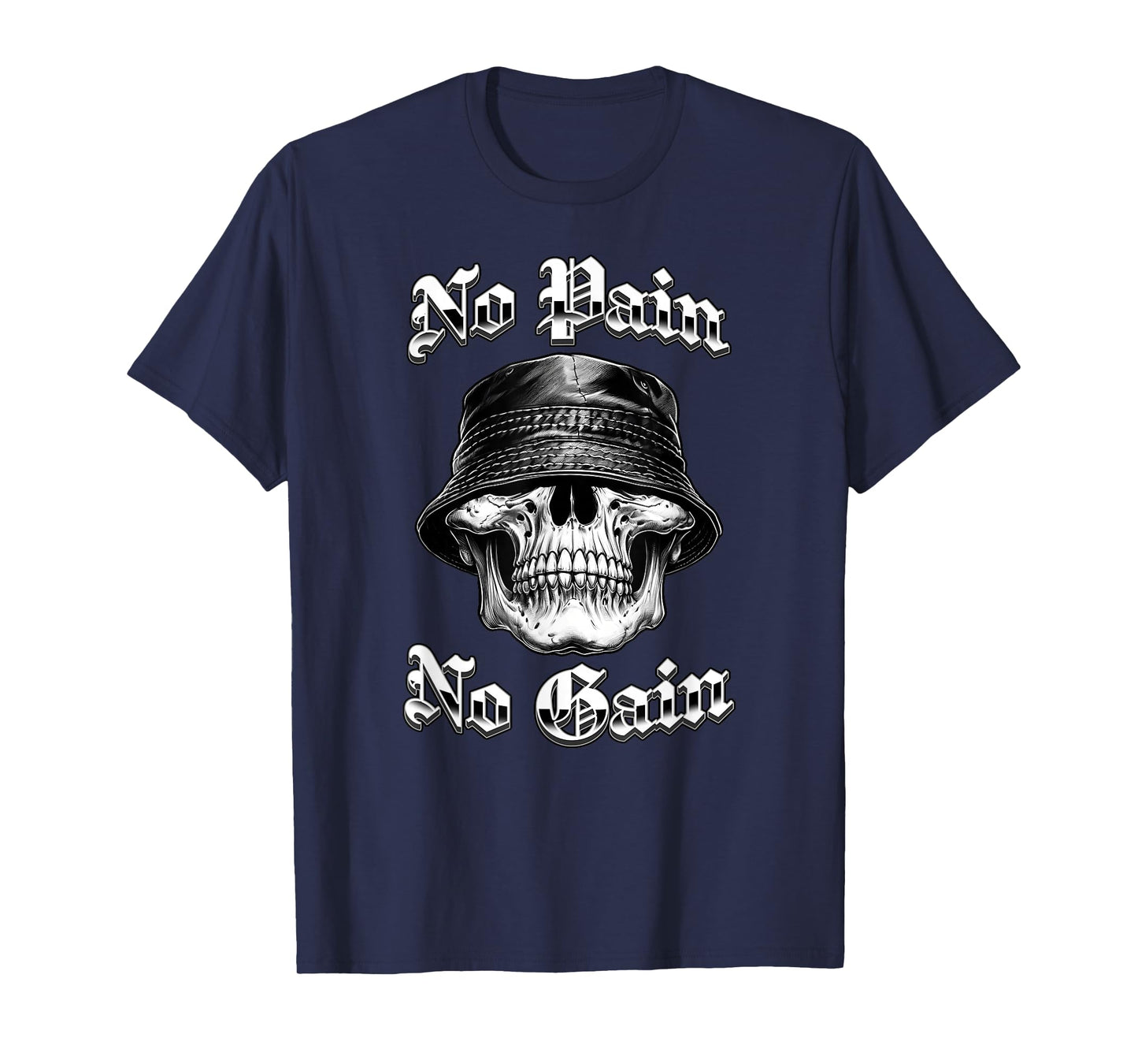 NO Pain NO GAIN Chicano Tattoo Art Skull Home Boy Low Rider T-Shirt