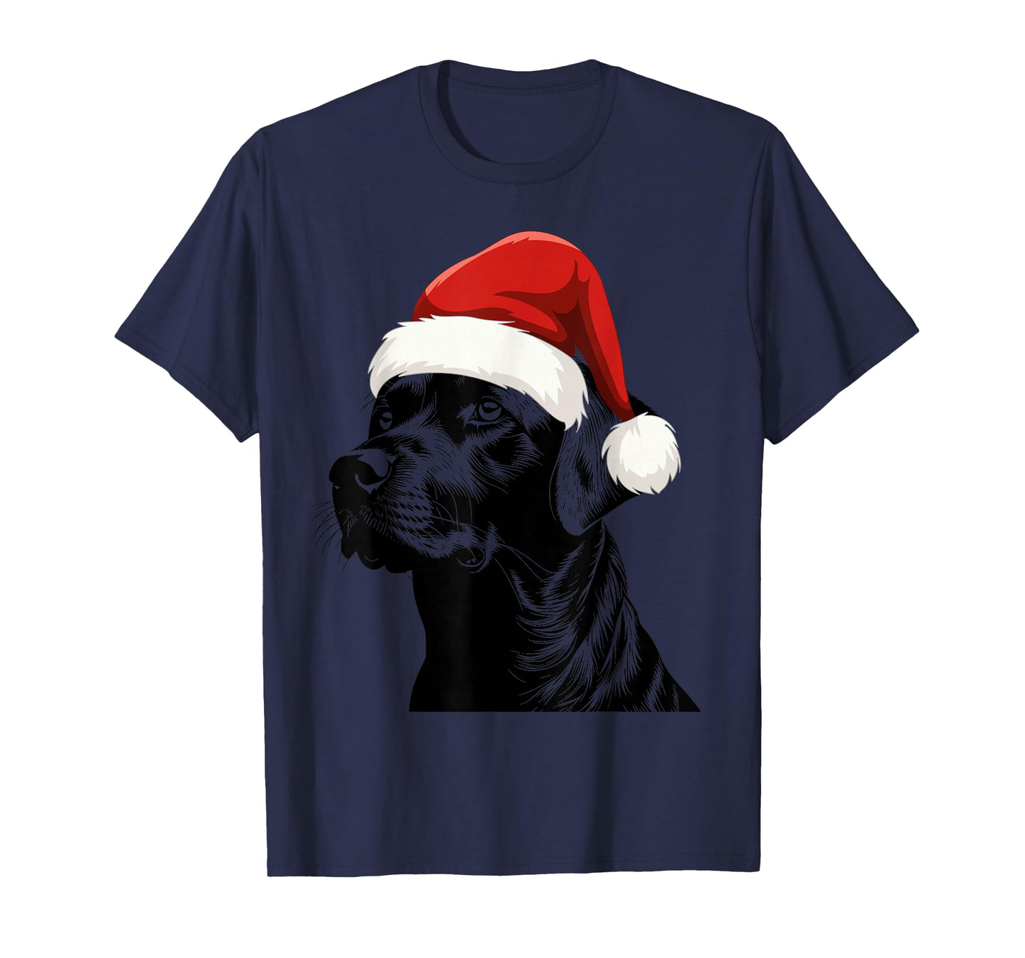 Black Lab Labrador Santa Hat Christmas Holiday Pet Lover T-Shirt