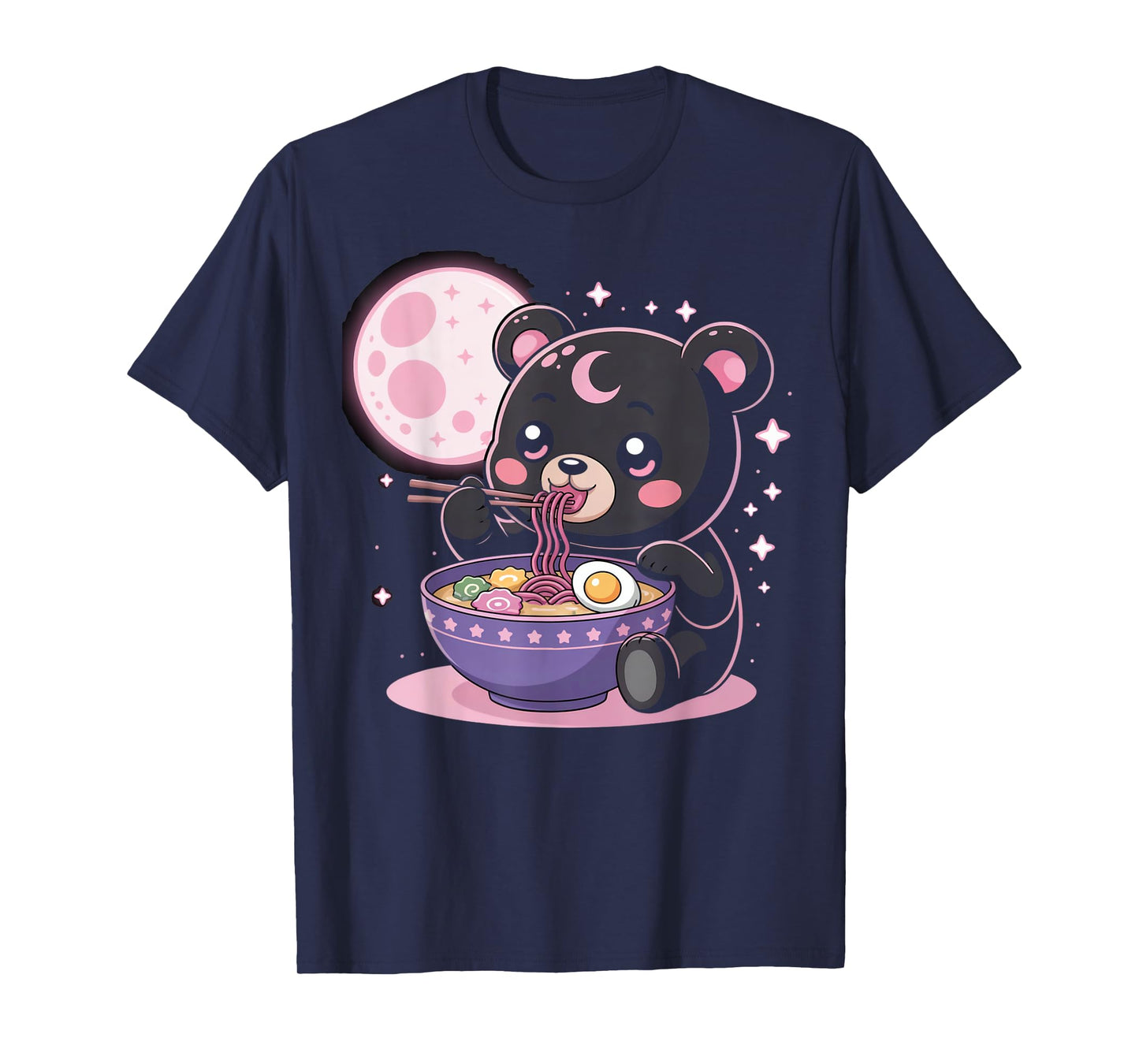 Pastel Goth Clothing Bear Eating Ramen Goth Girl Clothes T-Shirt