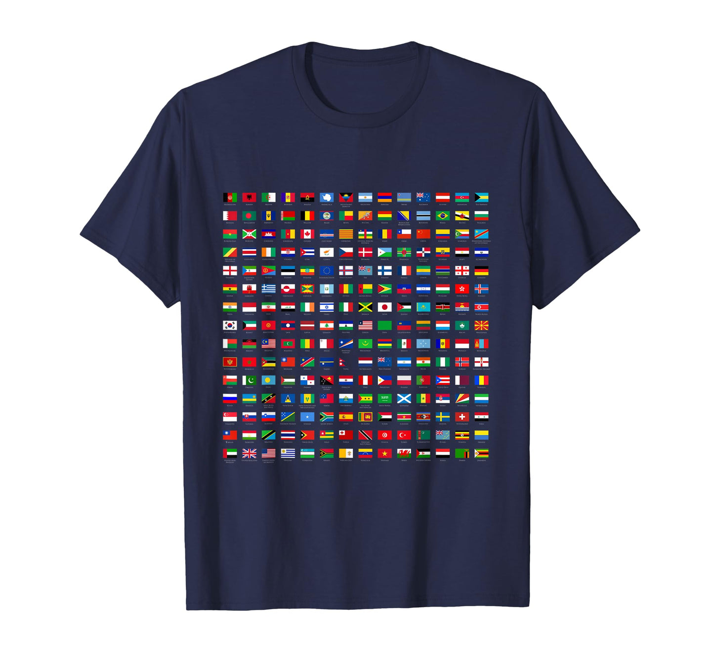 World Flags,Short Sleeve T-Shirt Cool Travel 210 Flag International Tee