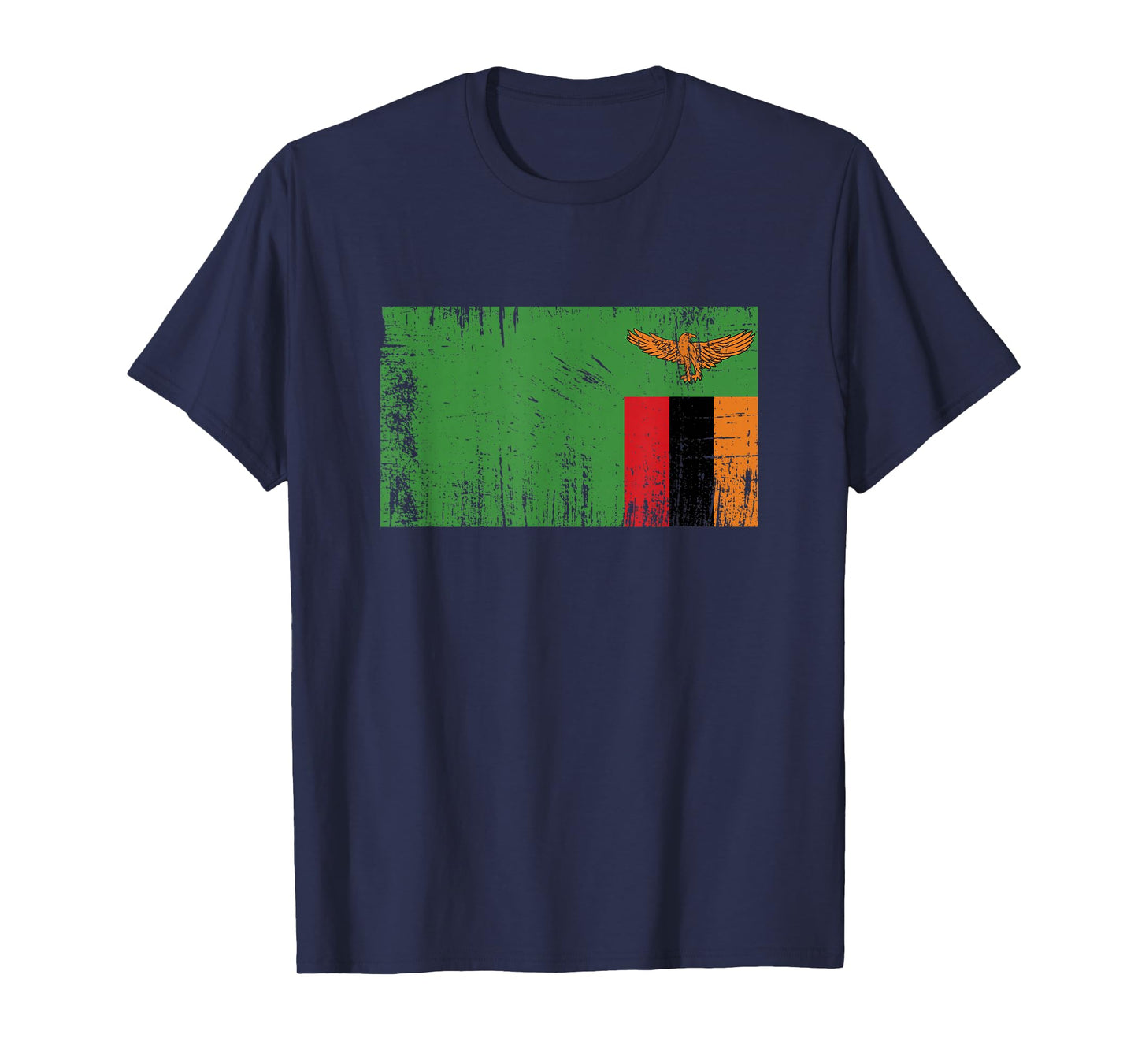 Retro Vintage Zambian Banner Flag Zambia Fan T-Shirt