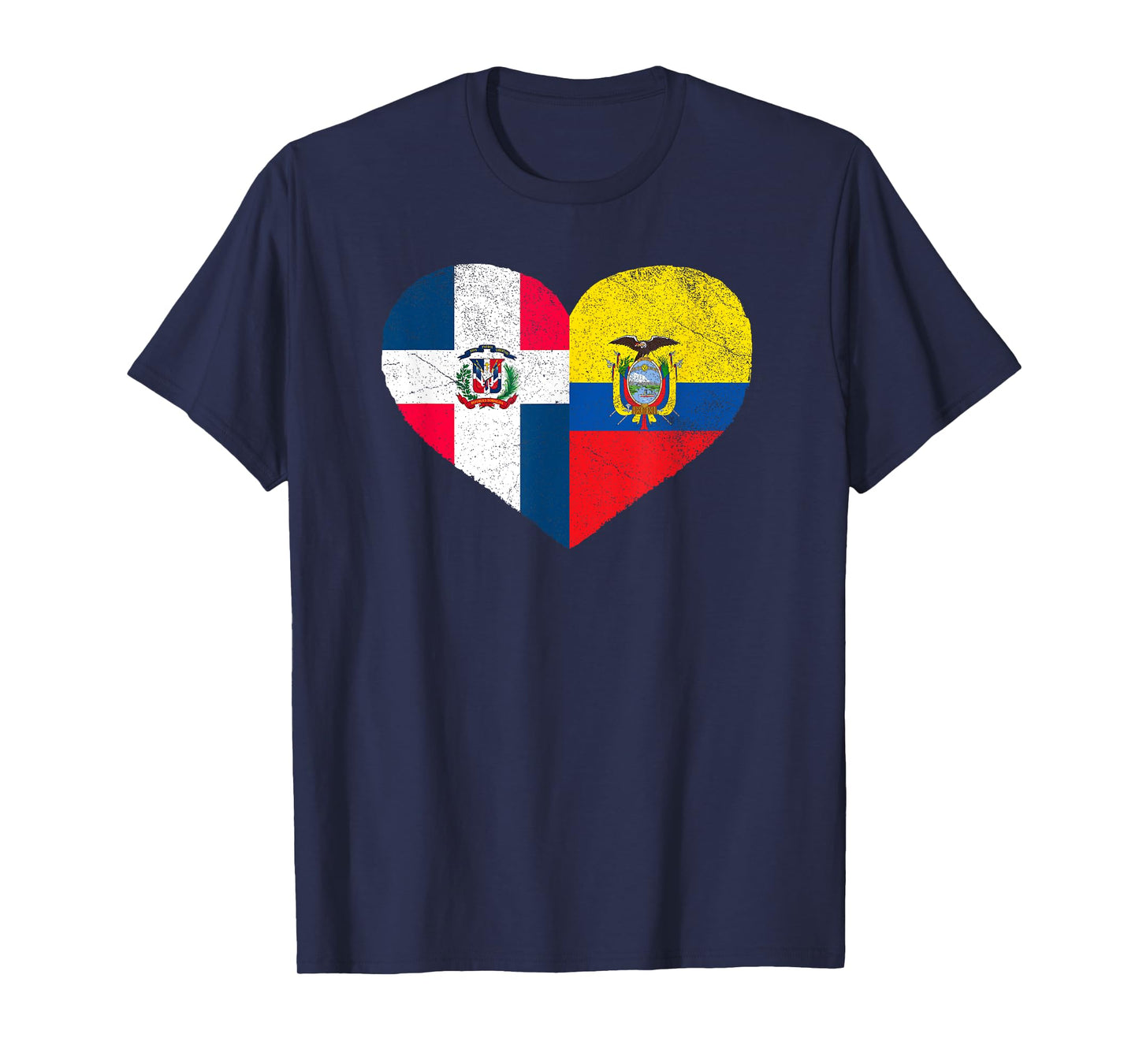 Dominican Ecuadorian Flag Heart Dominican Ecuador T-Shirt
