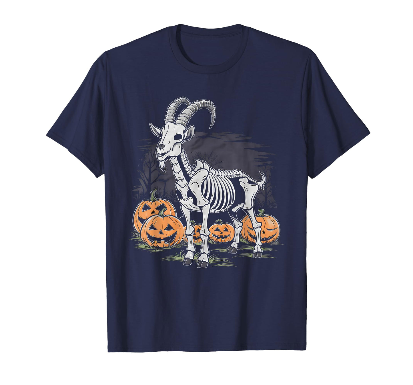 Spooky Goat Skeleton Halloween Creepy Gothic Funny Halloween T-Shirt