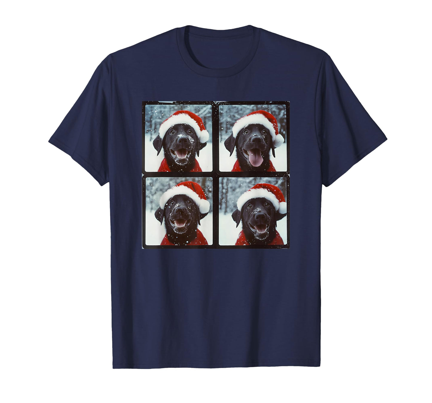 Labrador With Santa Hat Christmas Black Lab T-Shirt