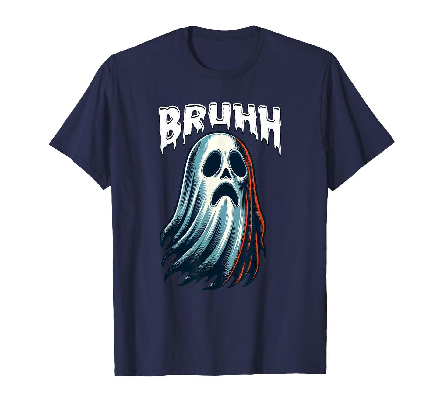 Bruh Ghost Spooky Halloween Ghost Face T-Shirt