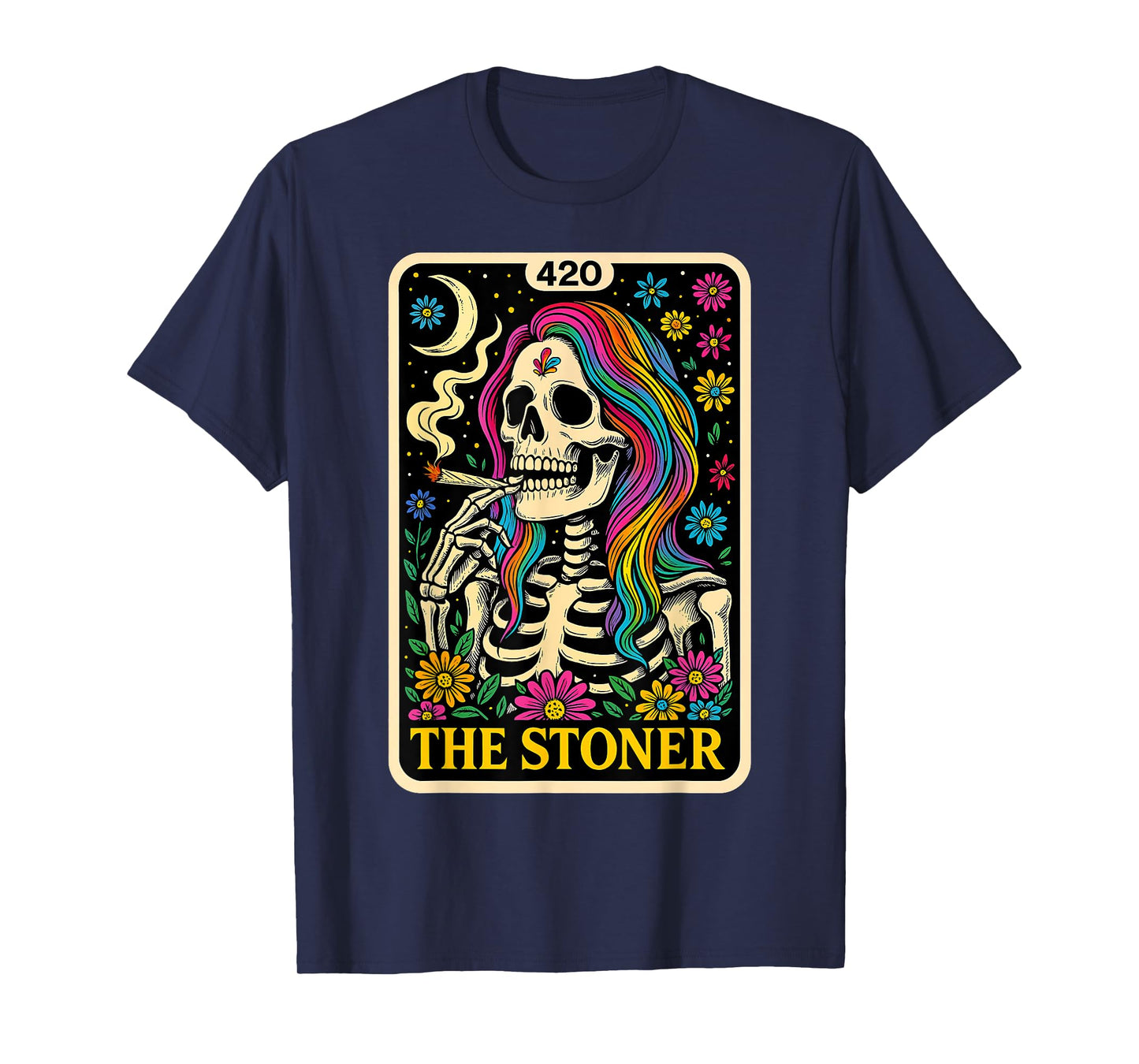 The Stoner Tarot Card Skeleton 420 Cannabis Weed Lover T-Shirt