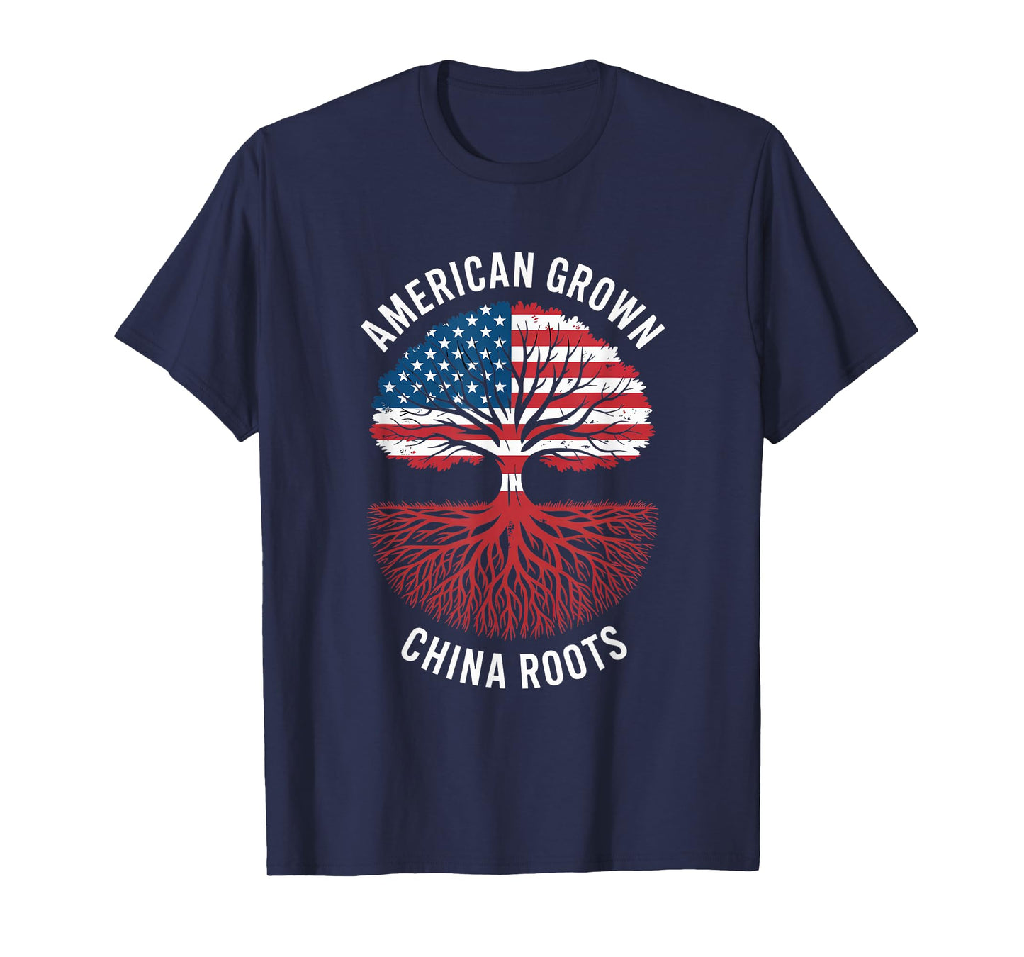 American Grown China Roots Family Tree China Flag China T-Shirt