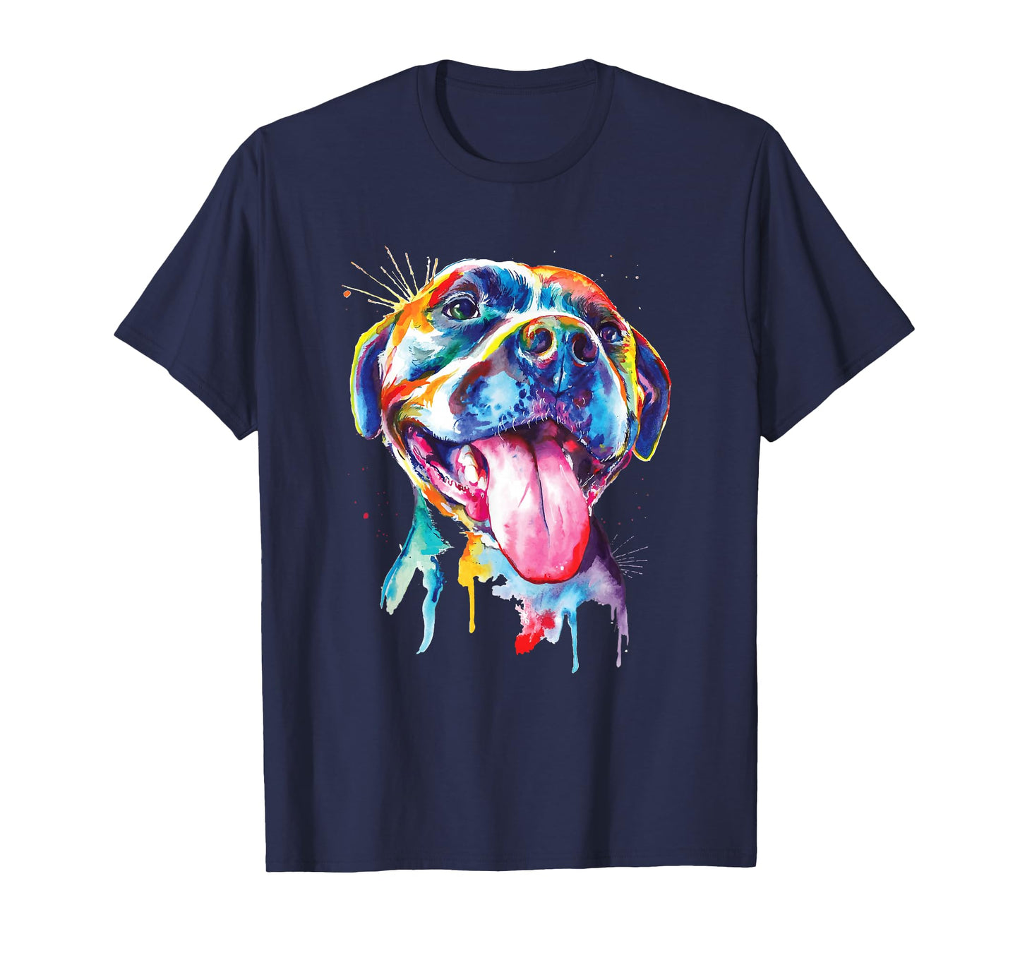Pitbull Artistic Splash Art Animal Colourful Dog Breed Gift T-Shirt
