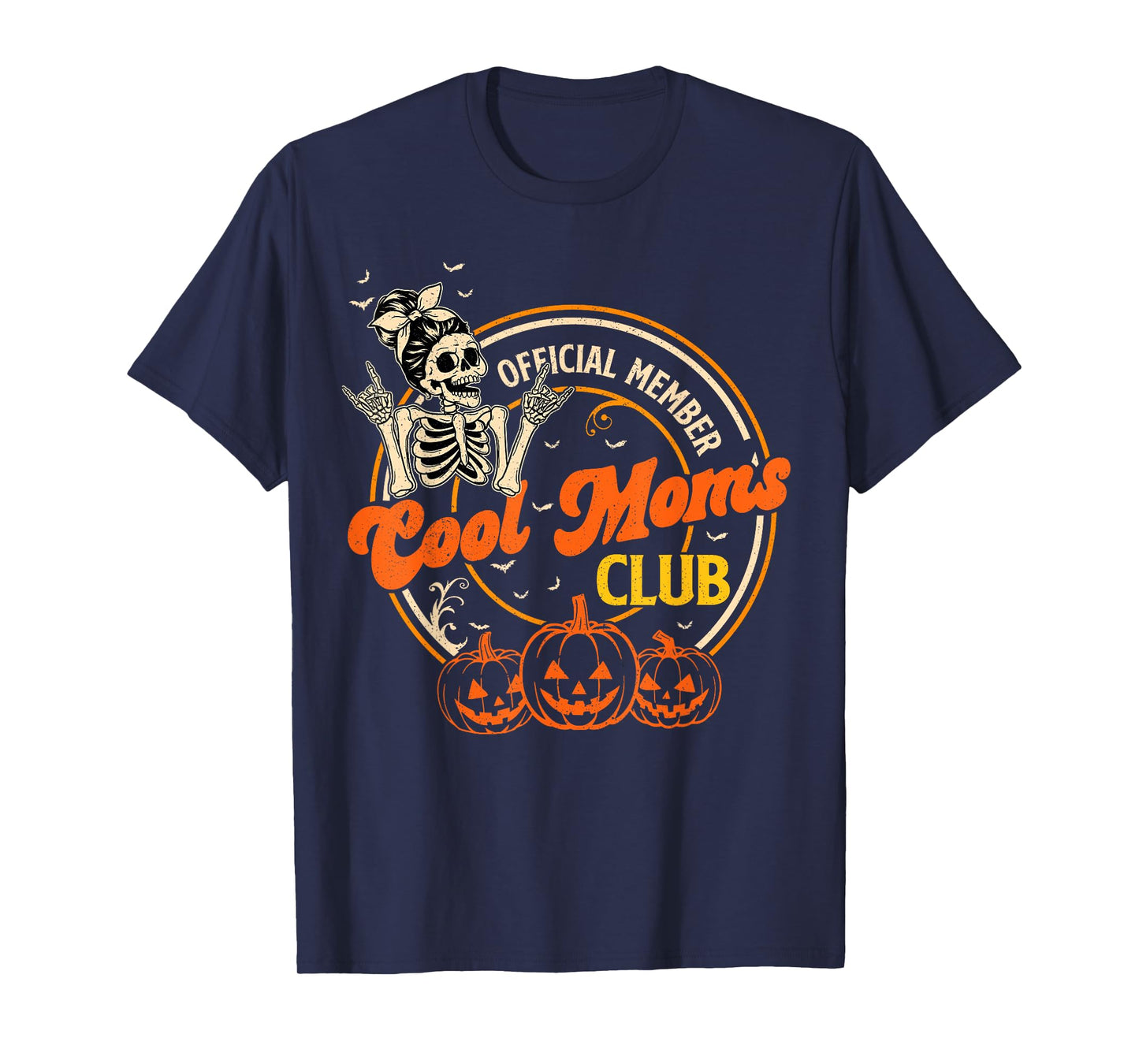 Official Member Cool Moms Club Skeleton Mom Spooky Halloween T-Shirt