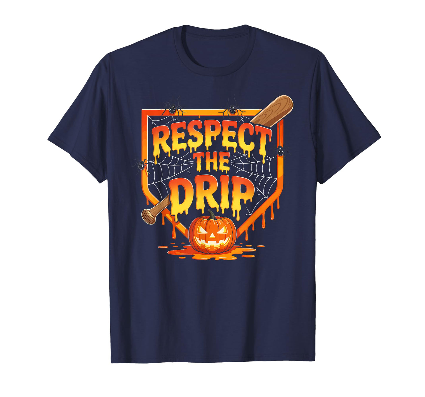 Respect The Drip Baseball Halloween Ice Cream Drip T-Shirt